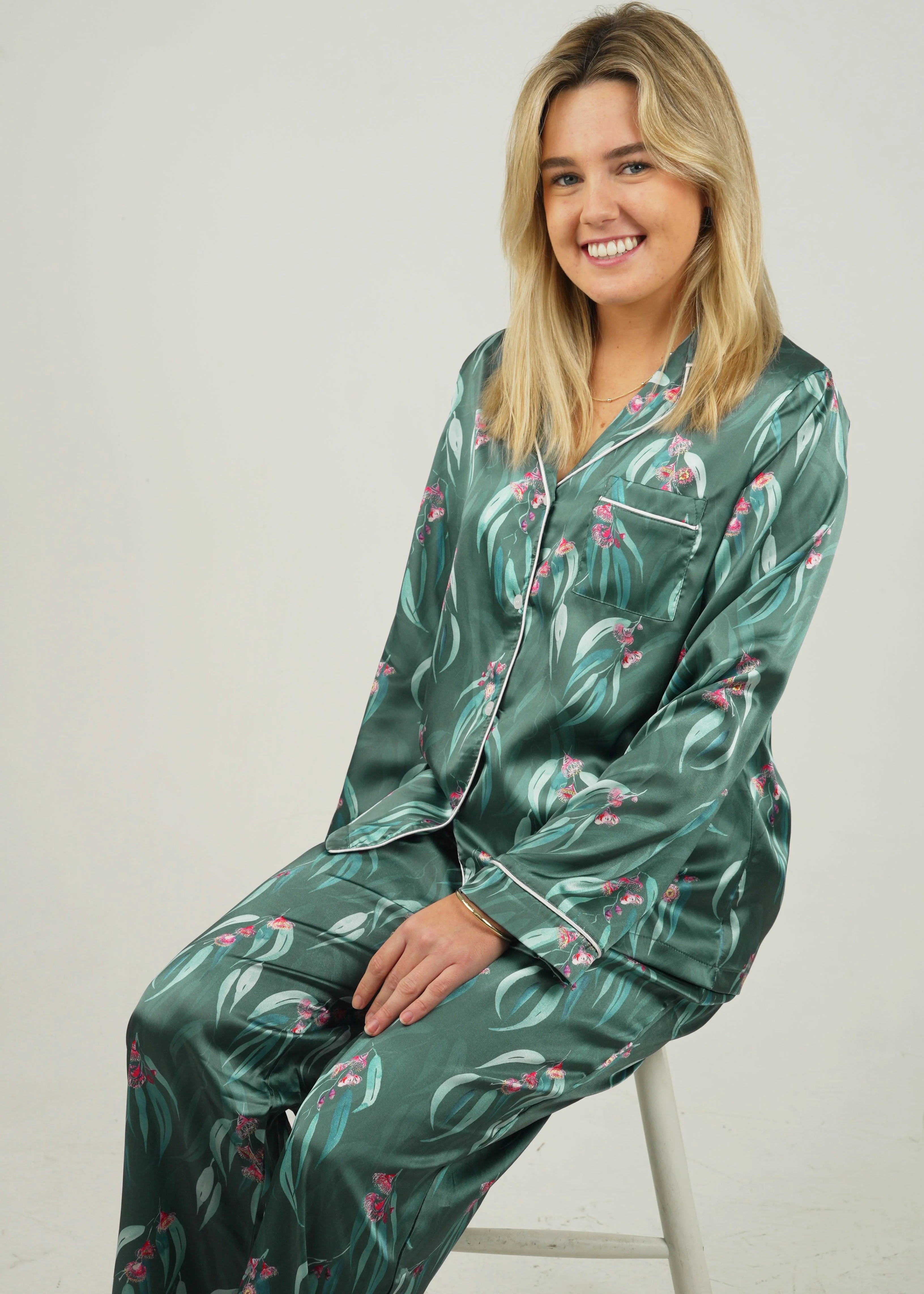 Australian Native Satin Long Pajama Set - Image 4