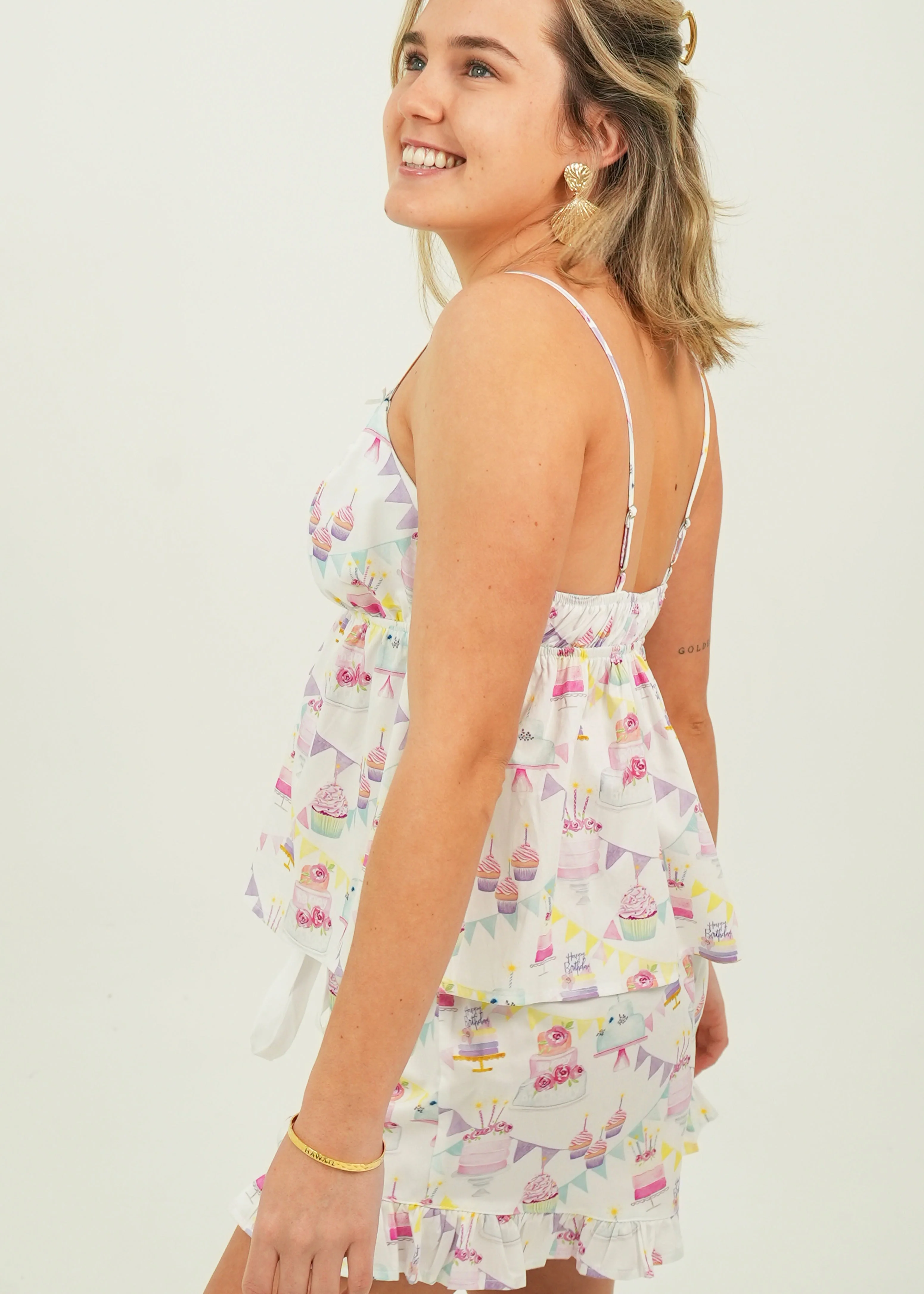 Birthday Cotton Camisole Short Pajama Set - Image 3