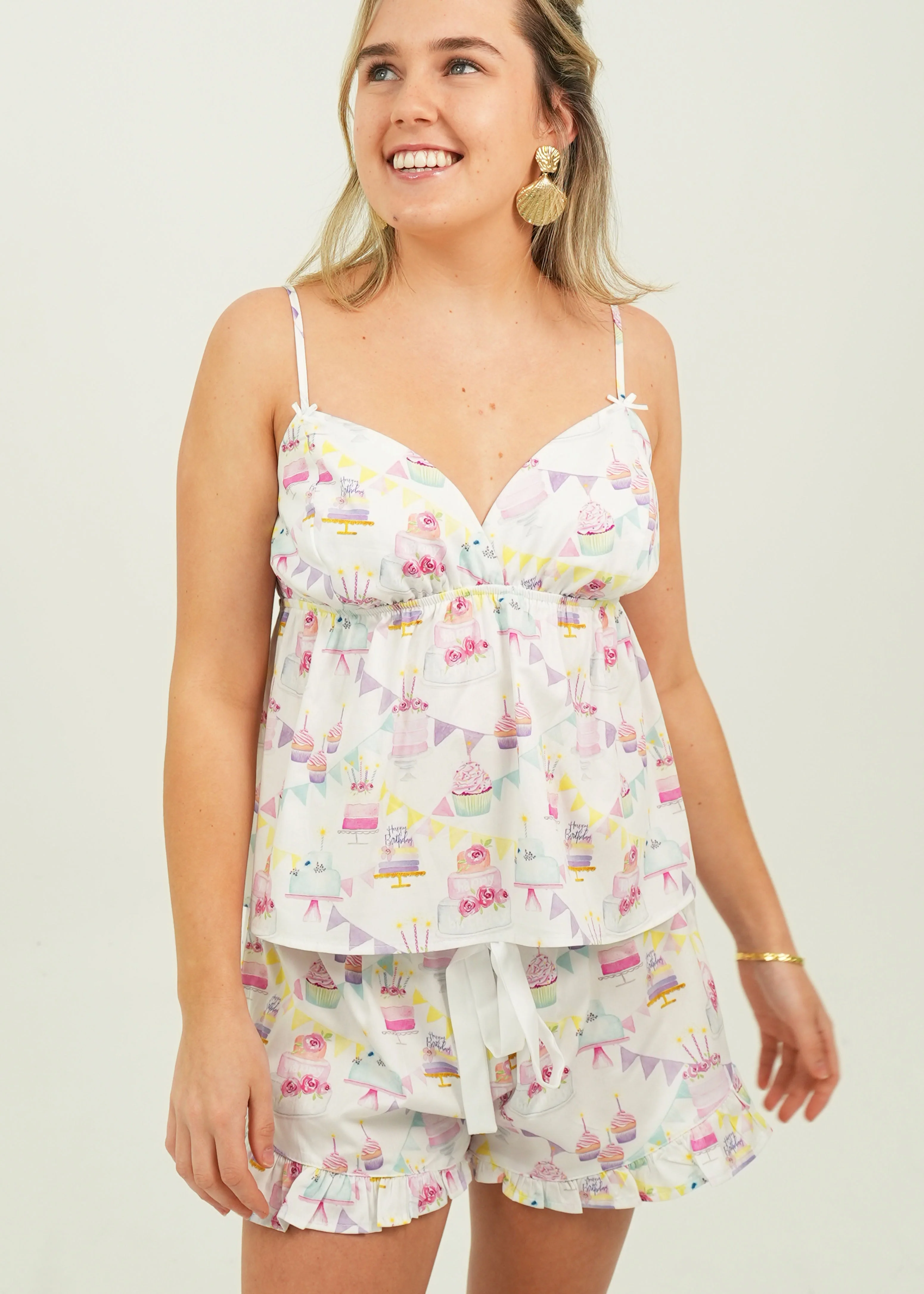 Birthday Cotton Camisole Short Pajama Set - Image 4