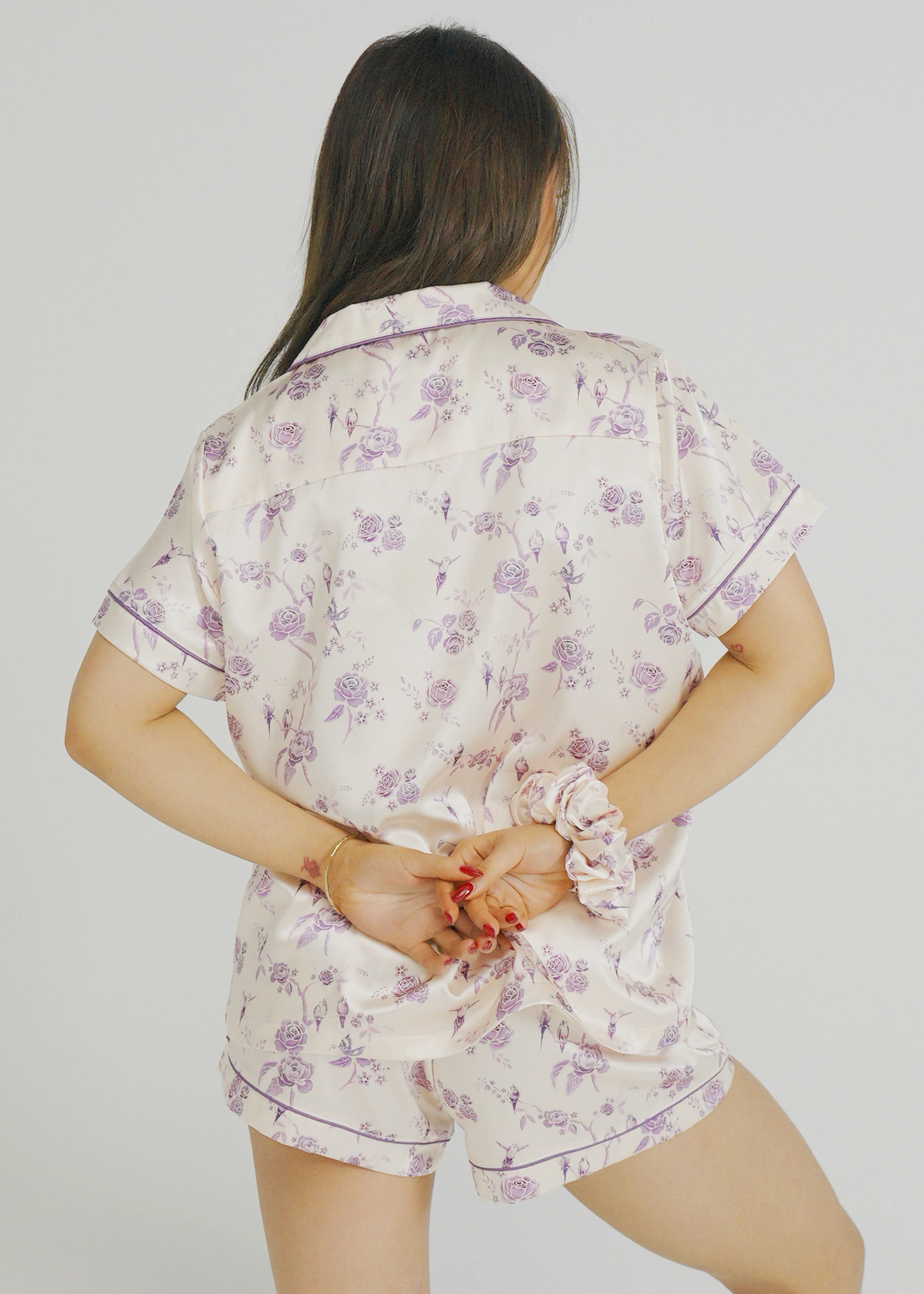 Botanical Garden Short Satin PJ Set - Image 3