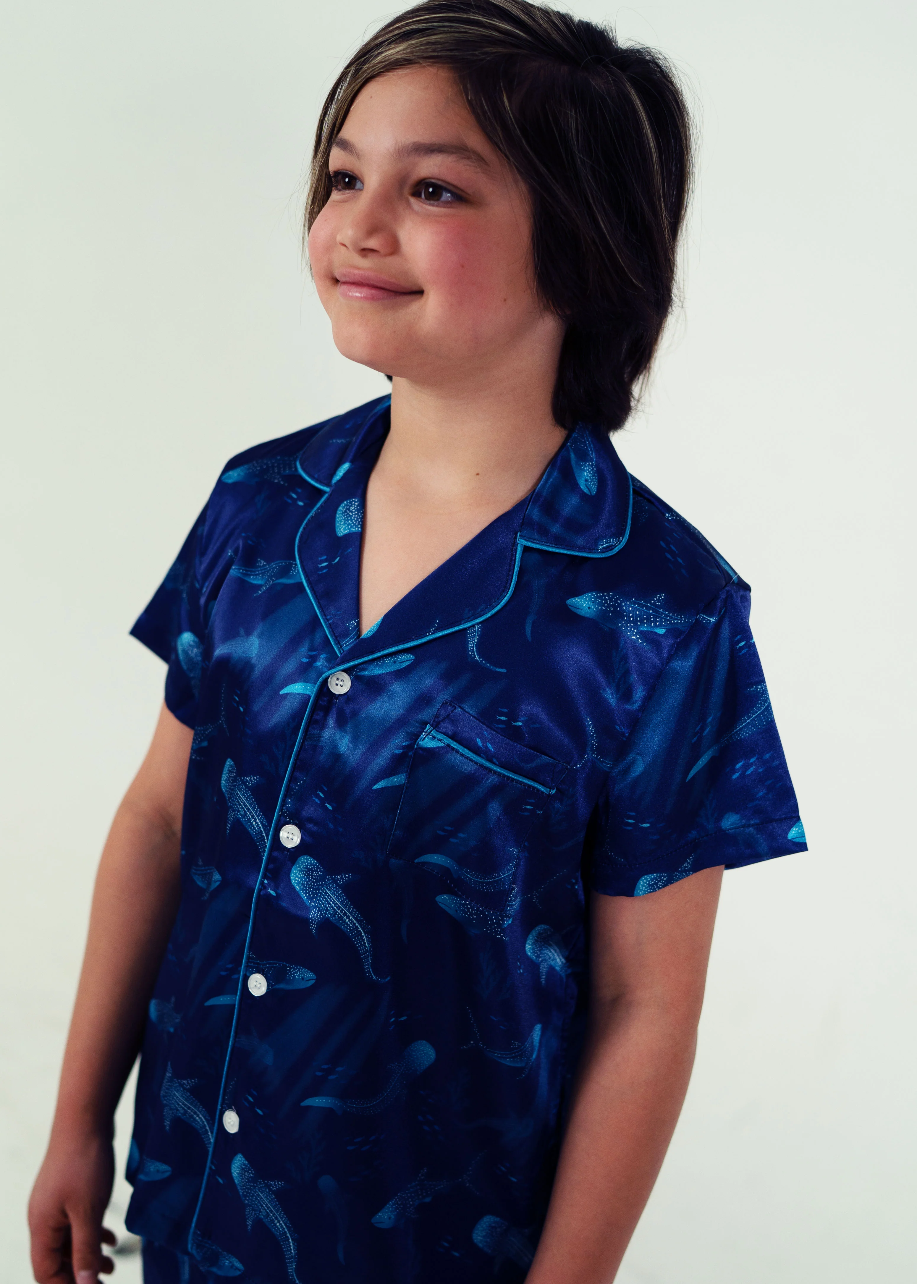 Boys Creatures of the Deep Satin Short Pajama Set - Image 3