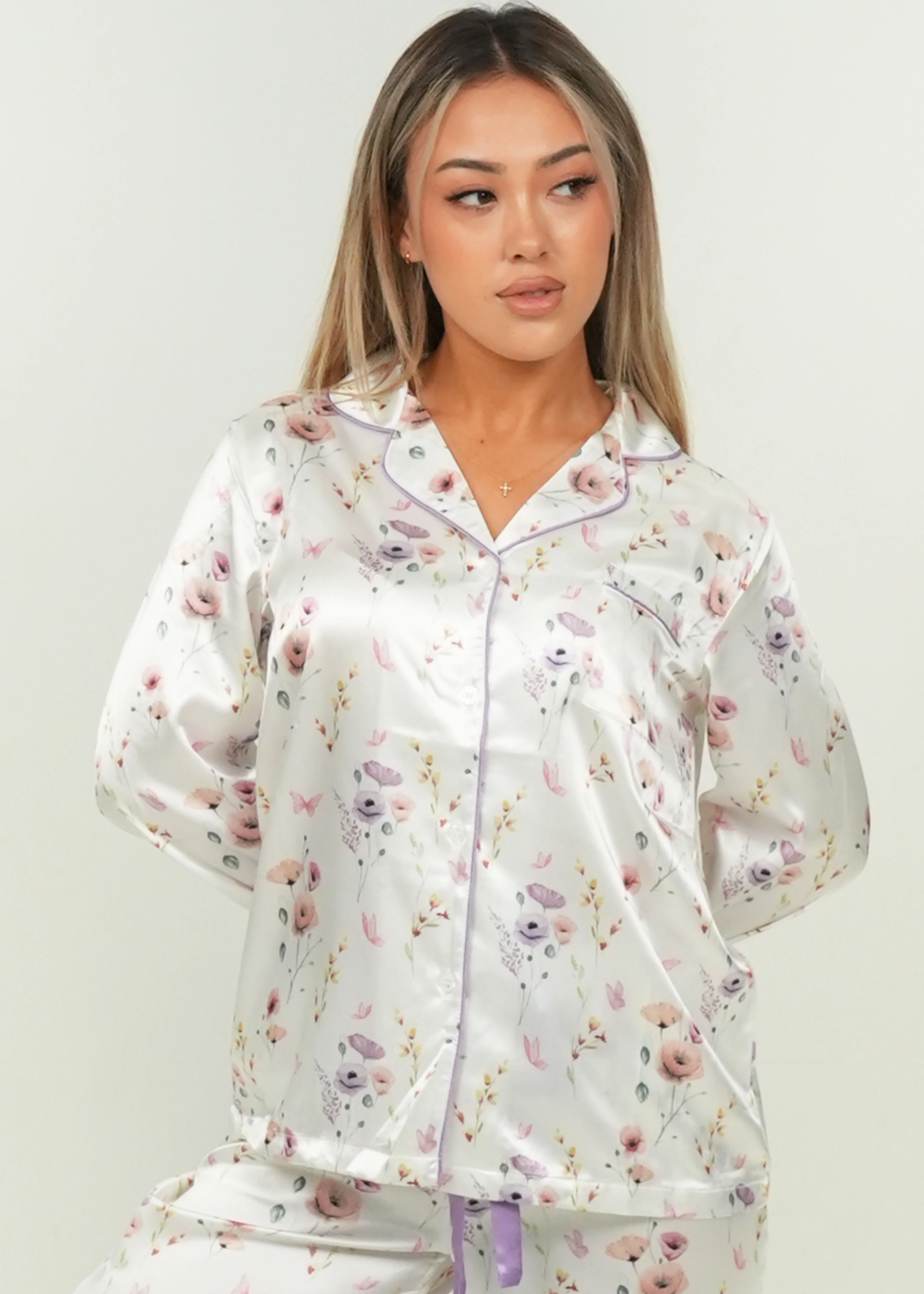 Women's Edge Of The Meadow - Satin - Long PJ Set - Image 3