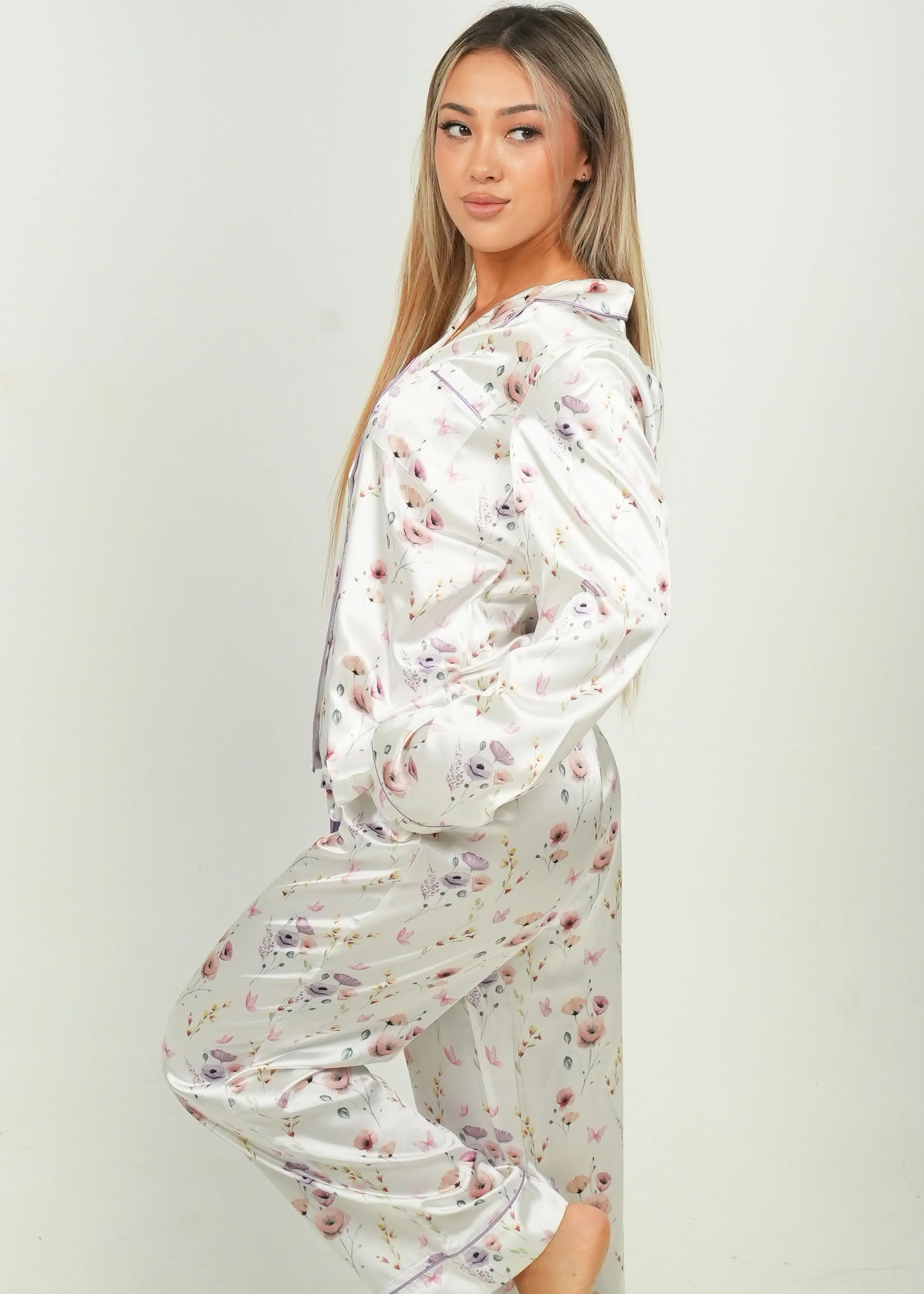 Women's Edge Of The Meadow - Satin - Long PJ Set - Image 4