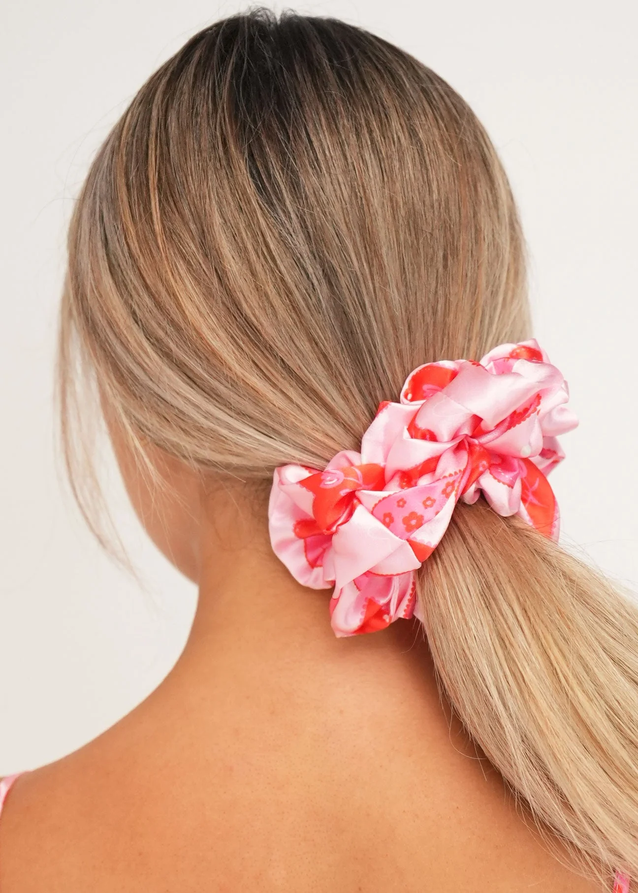 Candy Hearts Satin Scrunchie