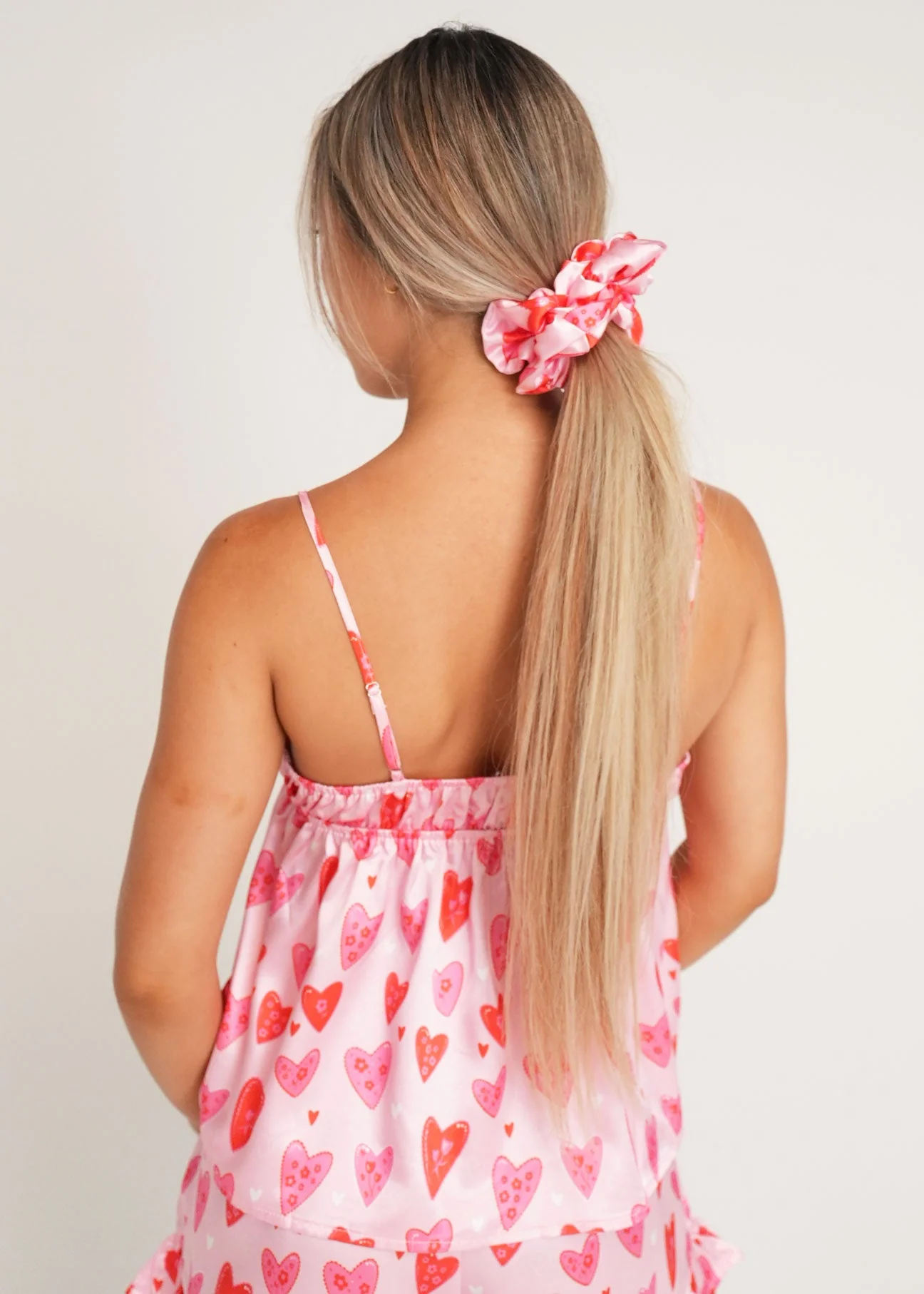 Candy Hearts Satin Scrunchie - Image 2