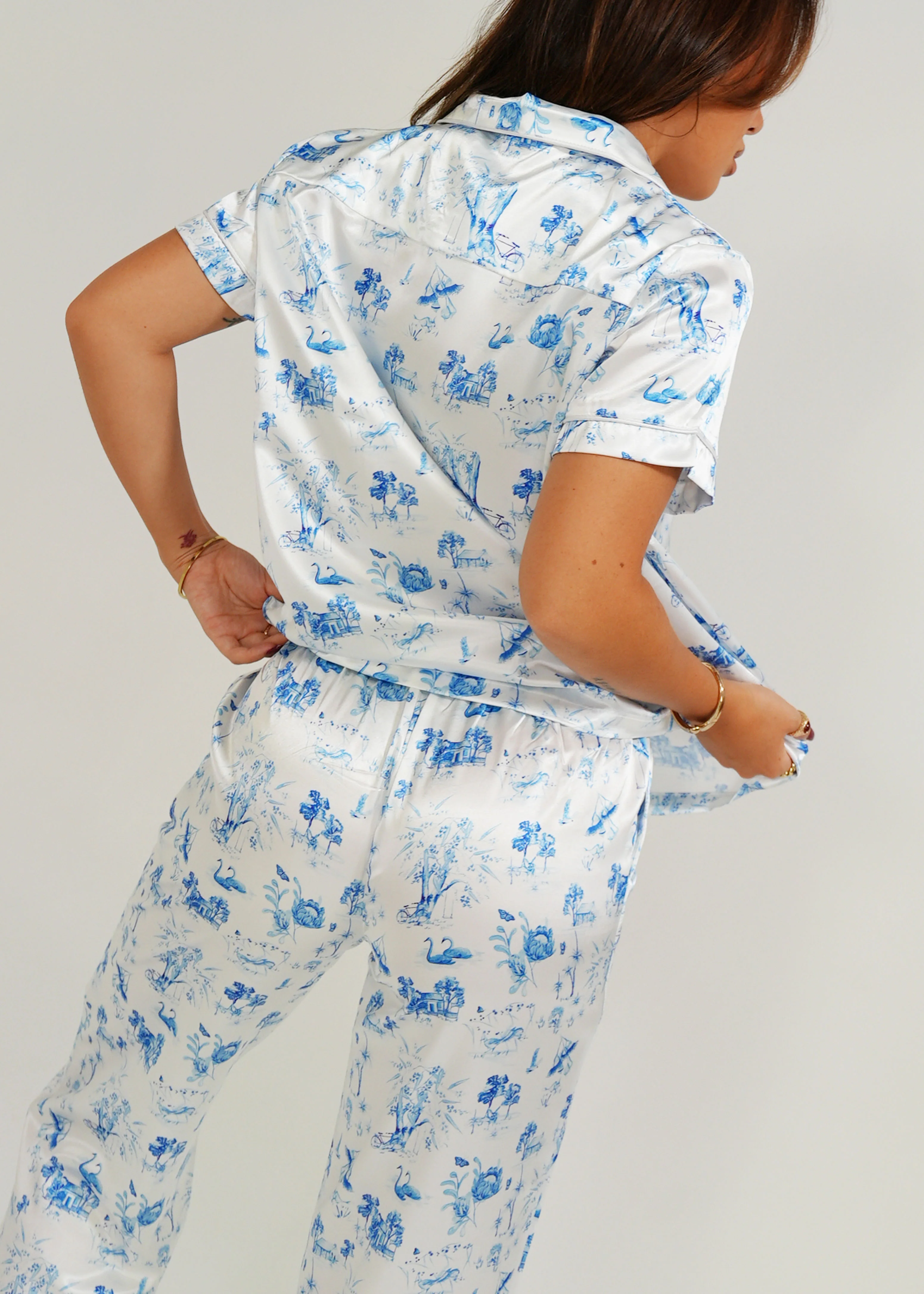 Coming Home Short Top/ Long Pants Satin PJ Set - Image 4