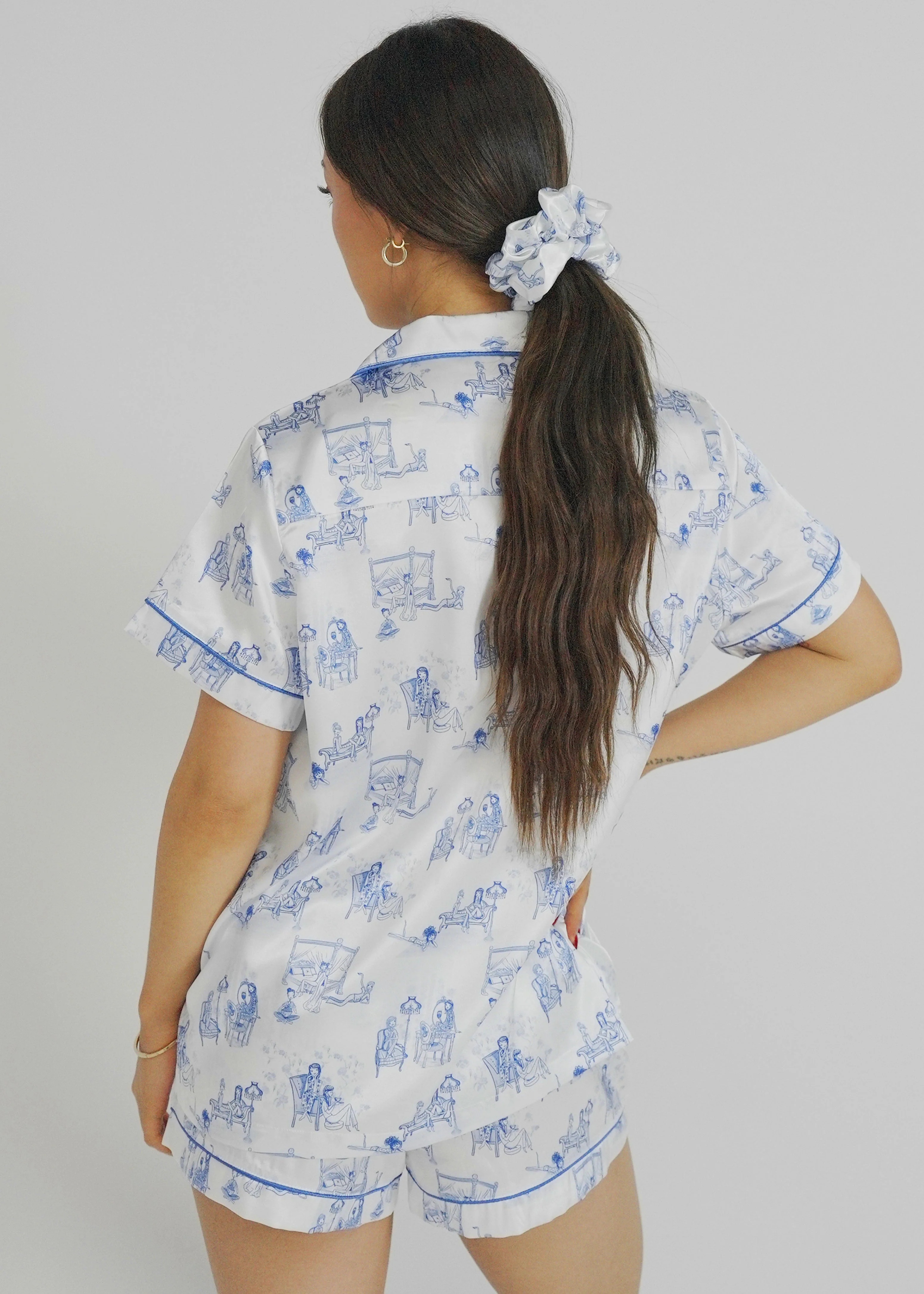 Dollhouse Blue Short Satin PJ Set - Image 4