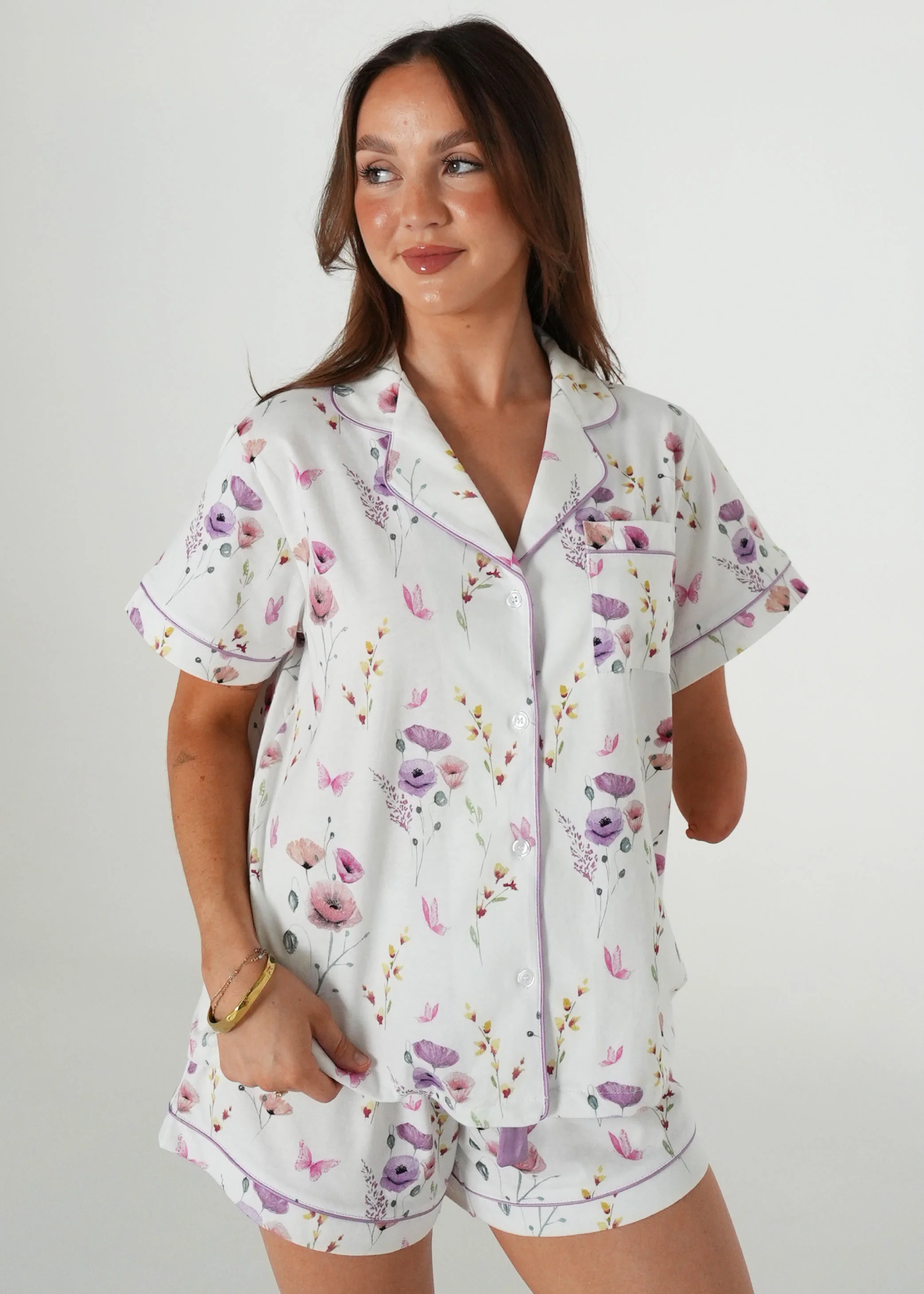 Edge Of The Meadow Jersey Knit Cotton Short PJ Set