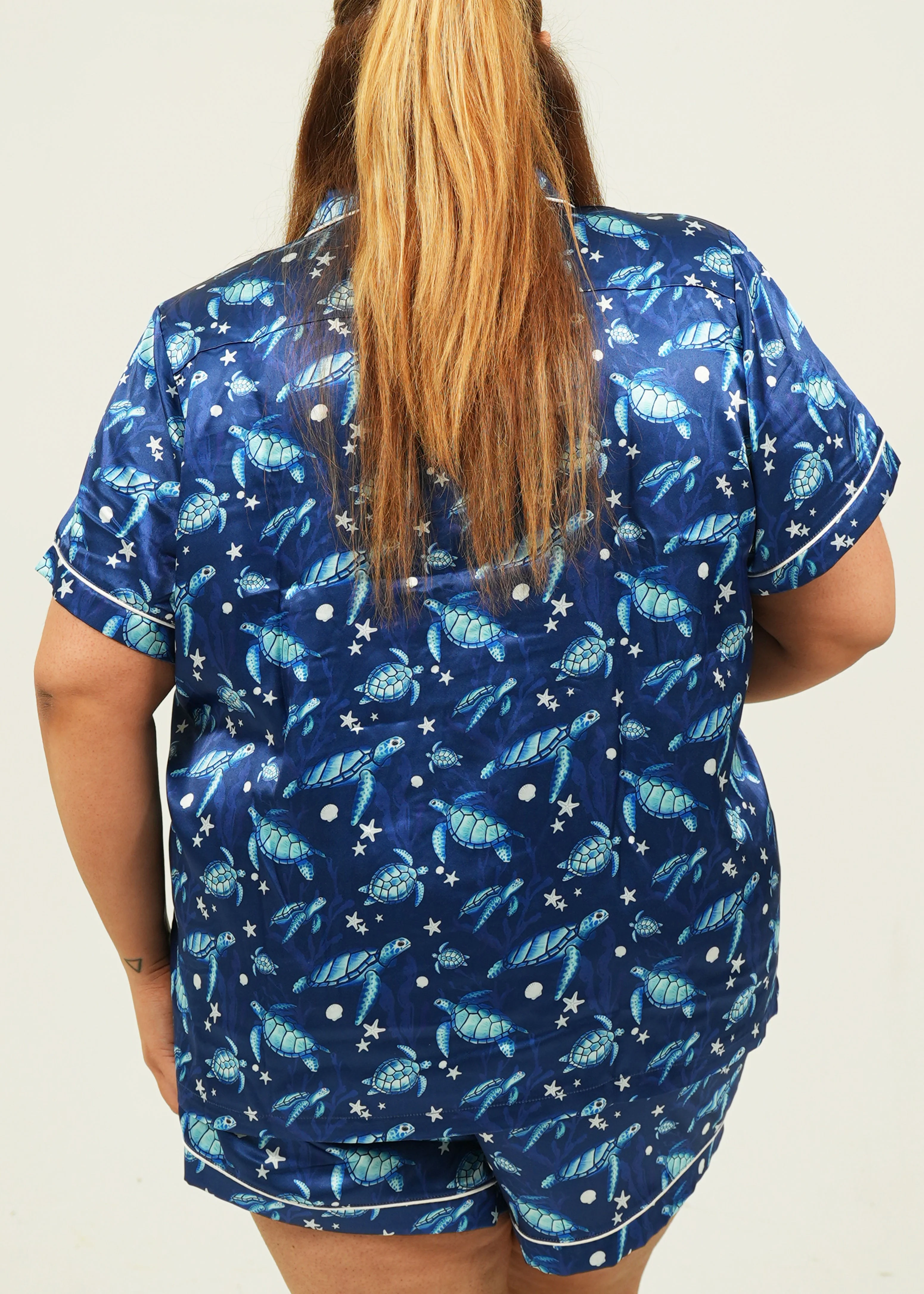Find the Current Navy Satin Short Pajama Set - Image 5