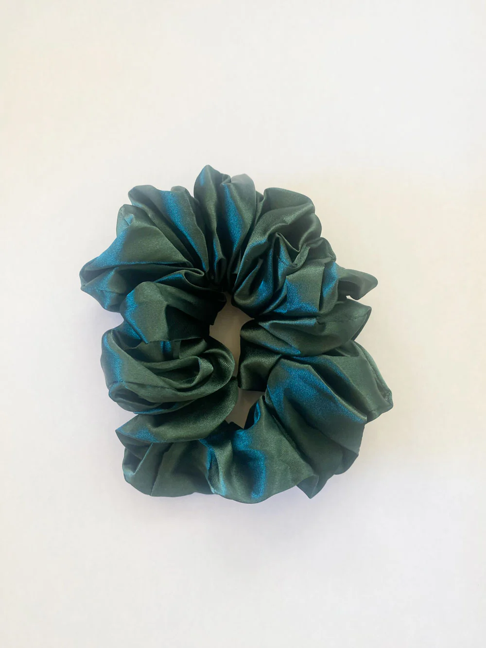 Forest Green Satin Hair Scrunchie