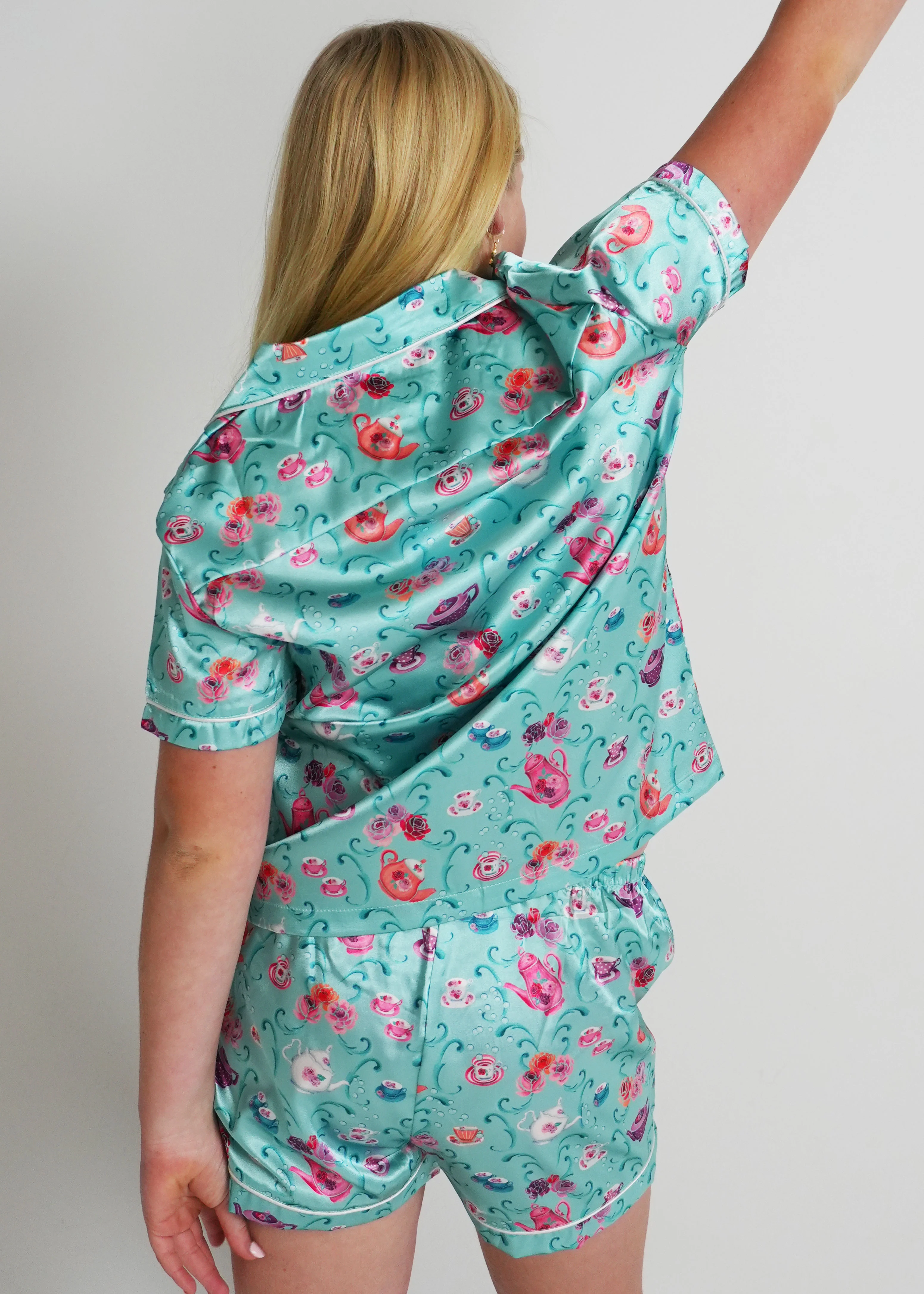 Girls - Bubble Tea Satin Short PJ Set - Image 3
