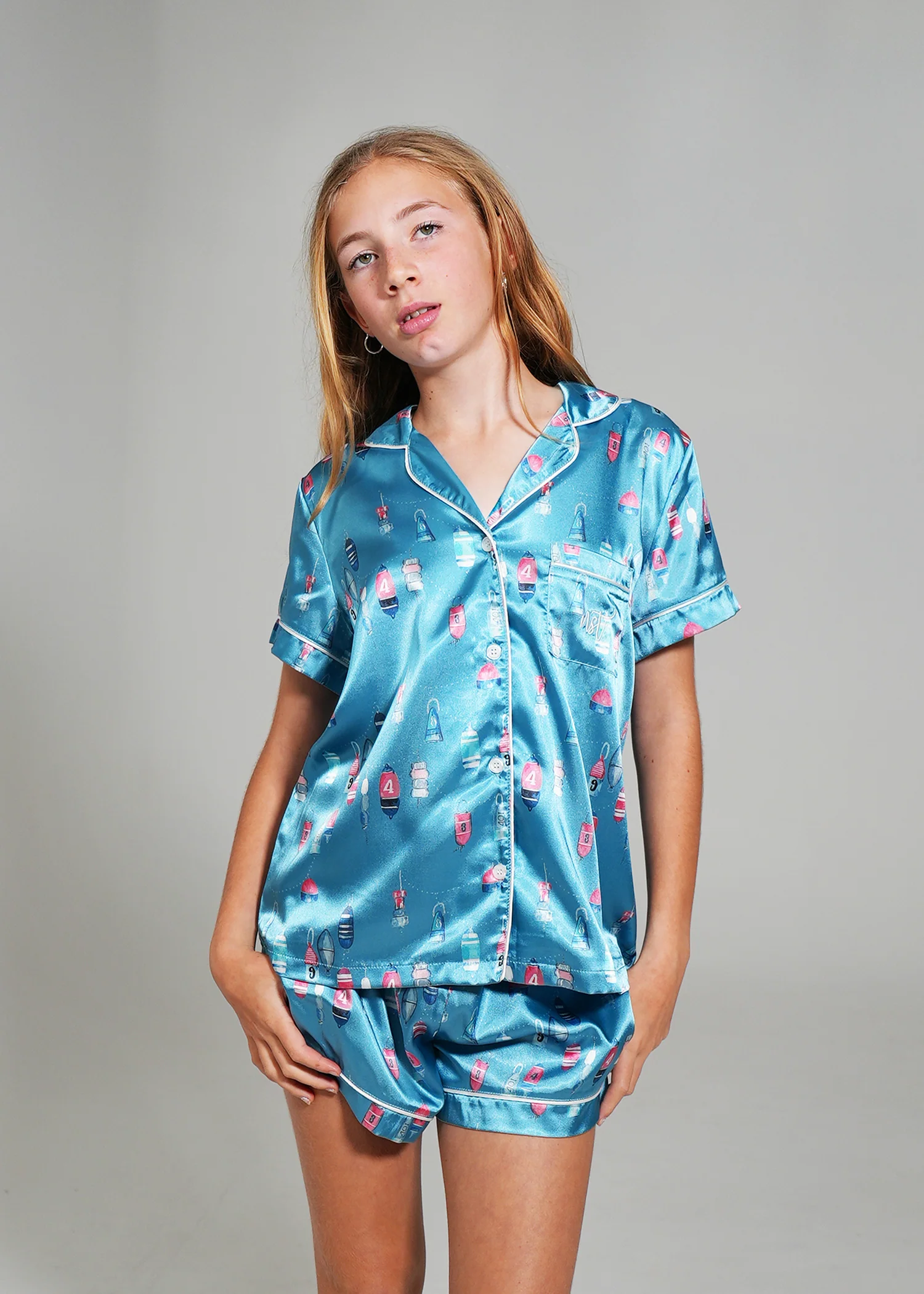 Girls - Buoy Oh Buoy Short Satin PJ Set
