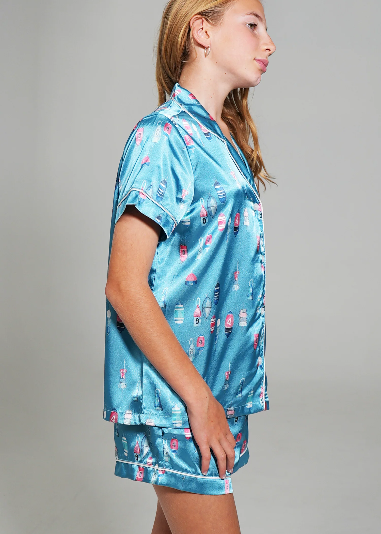 Girls - Buoy Oh Buoy Short Satin PJ Set - Image 5
