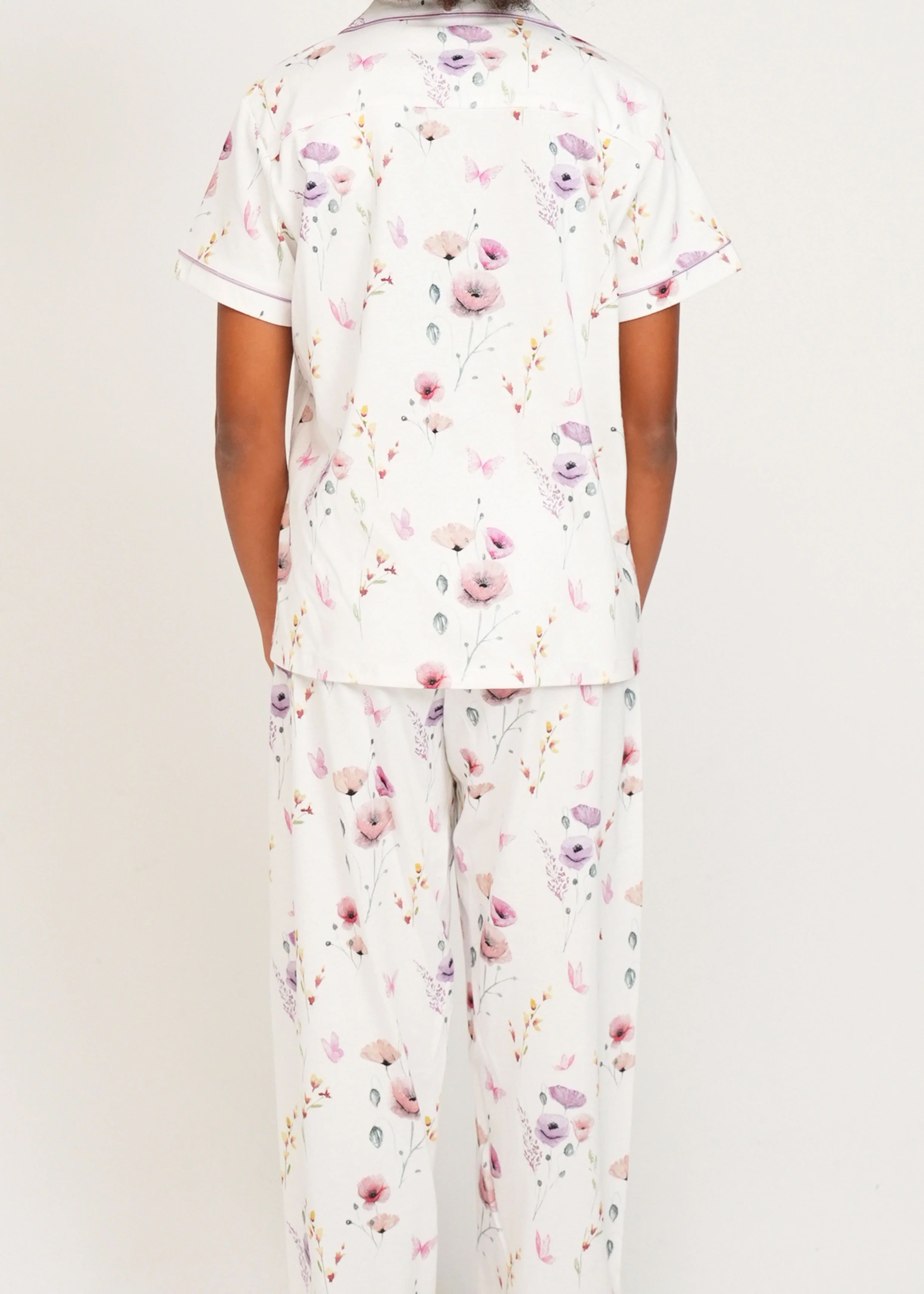 Girls - Edge Of The Meadow - Jersey Knit Cotton - Short Top/Long Pants PJ Set - Image 4