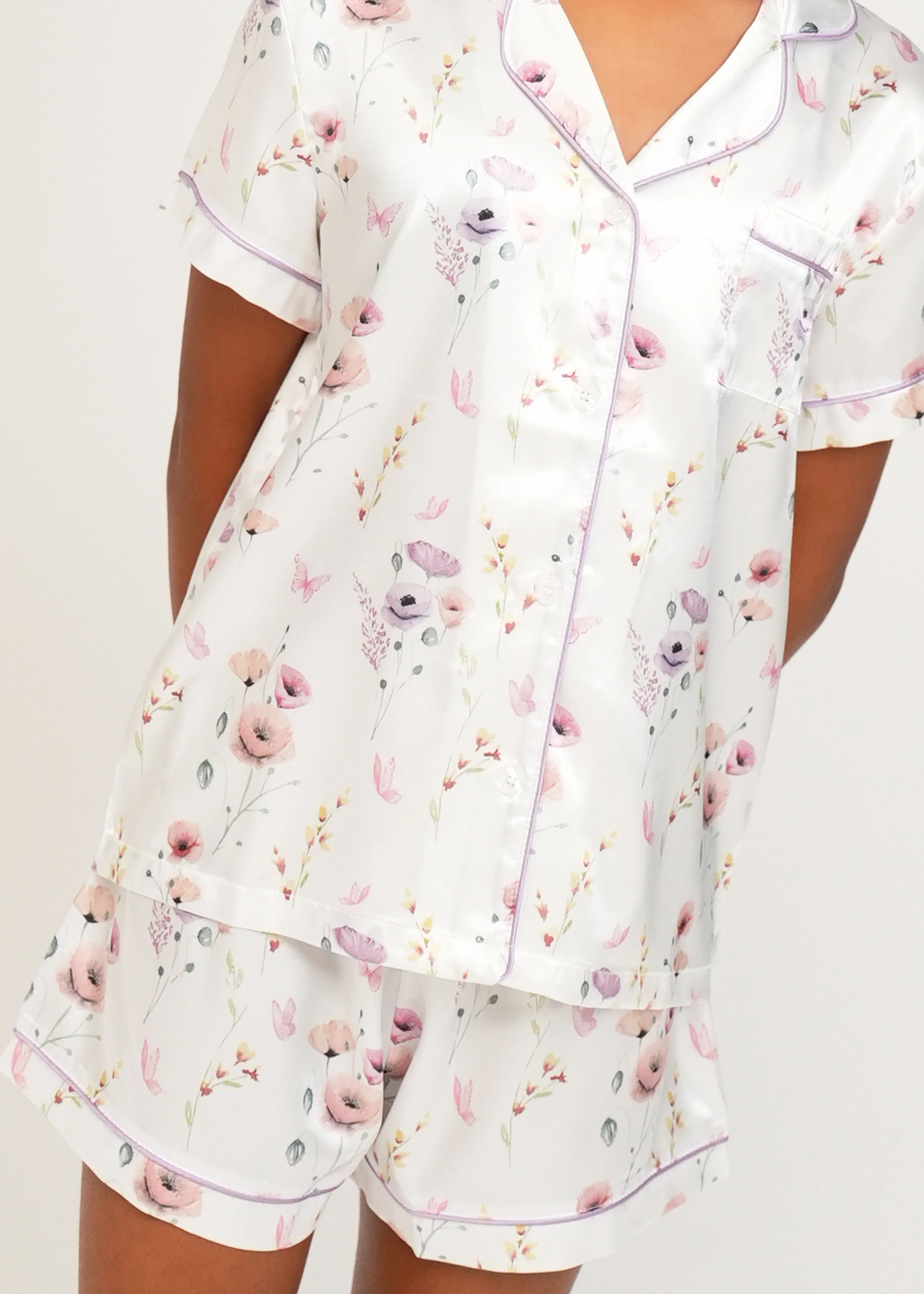 Girls - Edge Of The Meadow Short Satin PJ Set