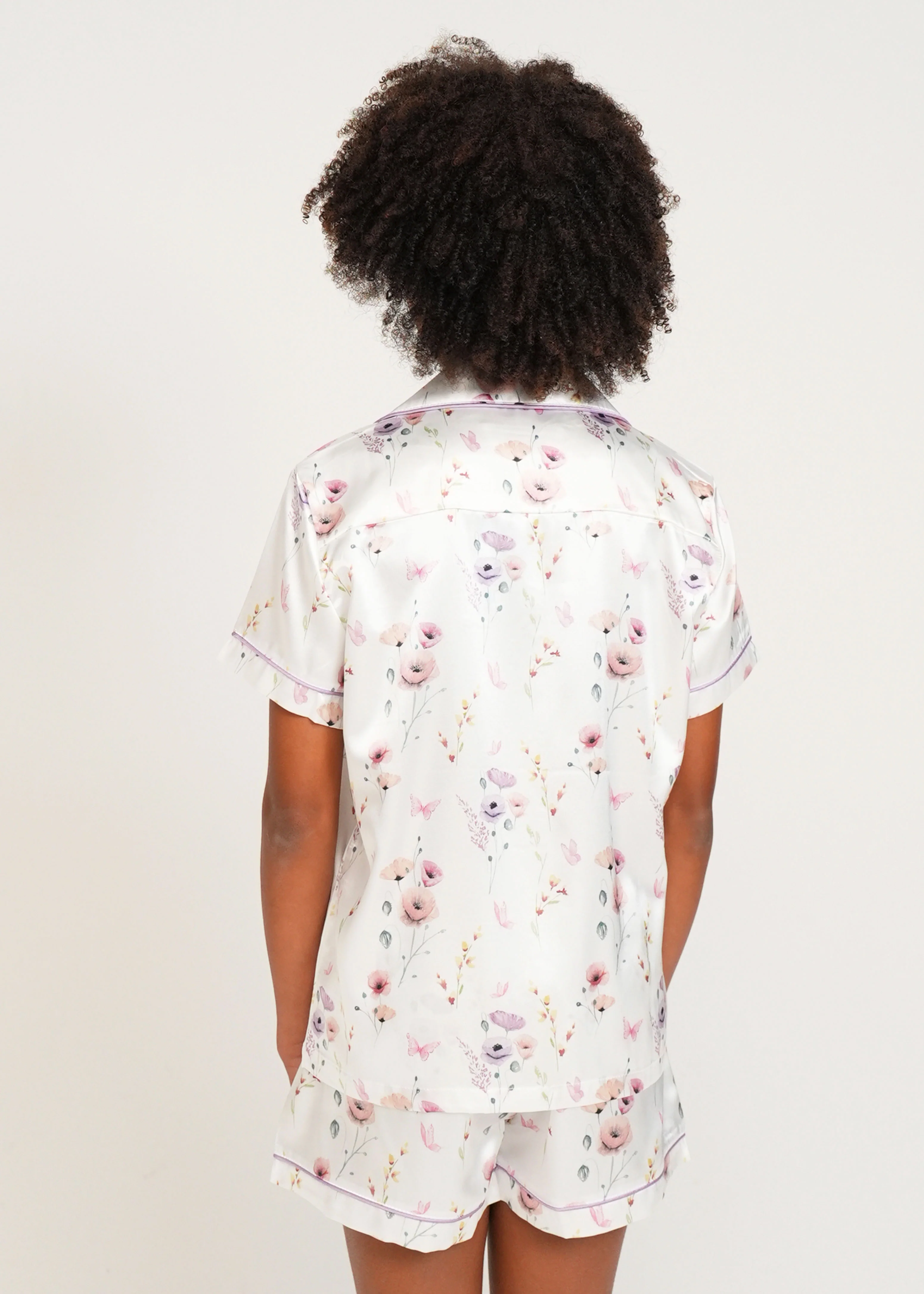 Girls - Edge Of The Meadow Short Satin PJ Set - Image 4