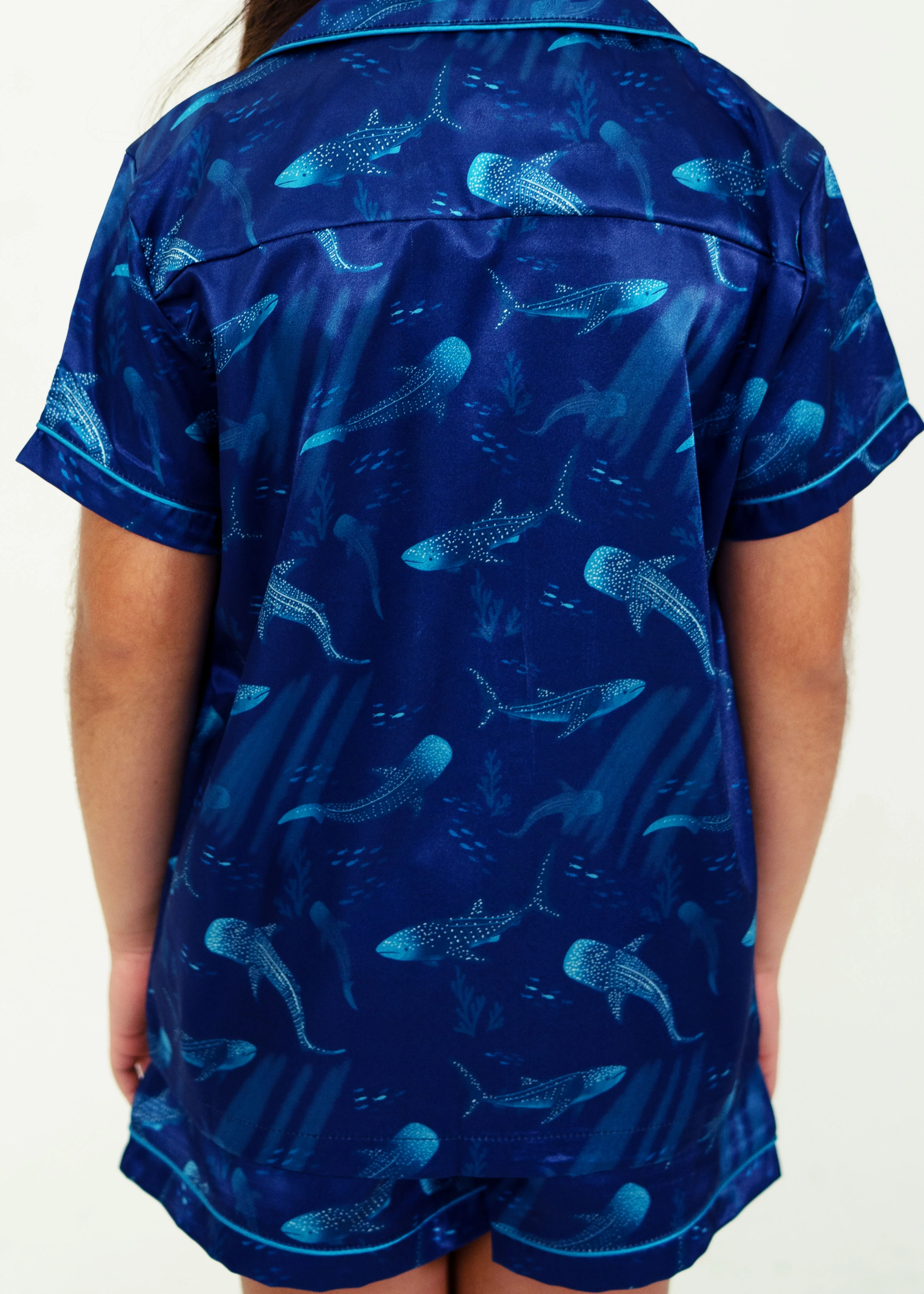 Girls - Creatures Of The Deep Short Satin PJ Set - Image 4