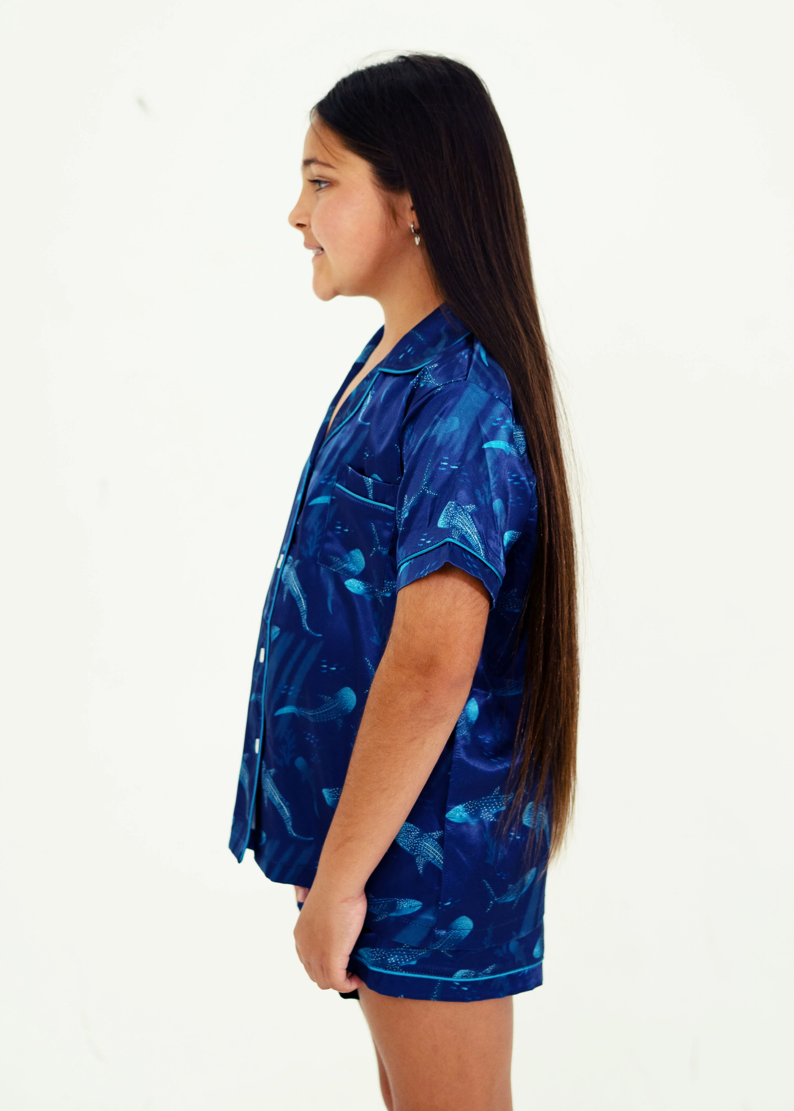 Girls - Creatures Of The Deep Short Satin PJ Set - Image 5