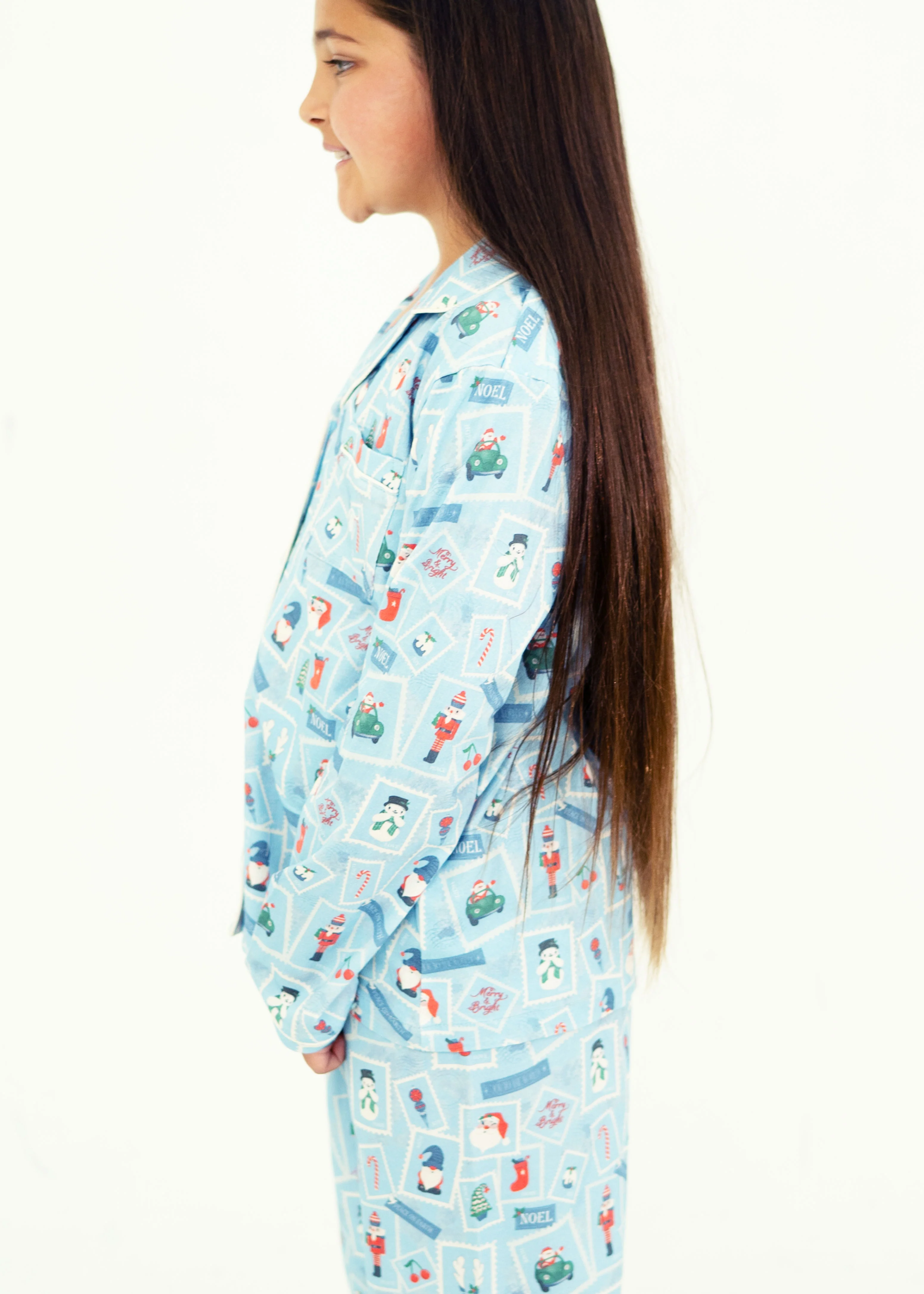 Girls - Dear Santa Jersey Knit Cotton Long PJ Set - Image 3