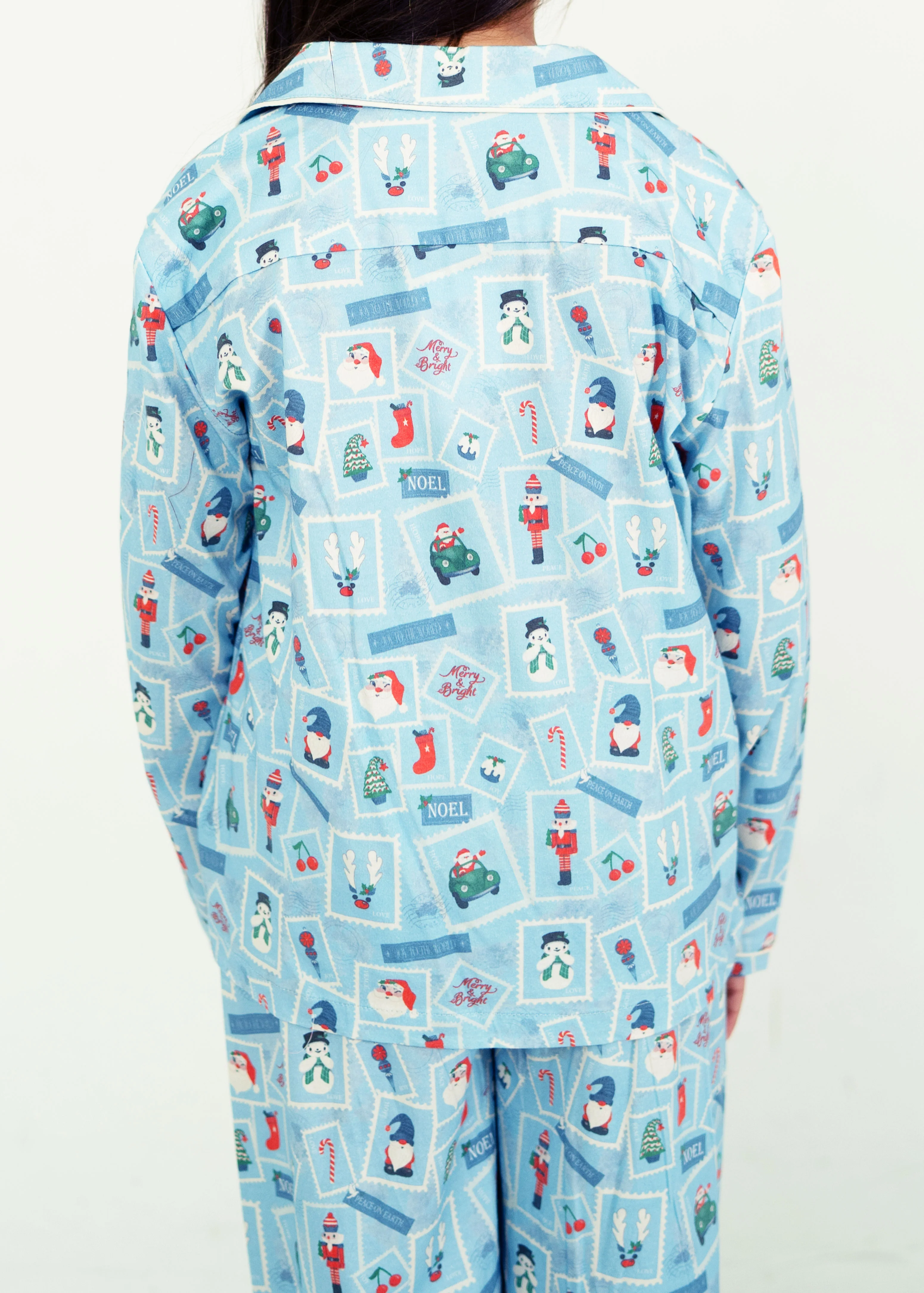 Girls - Dear Santa Jersey Knit Cotton Long PJ Set - Image 4