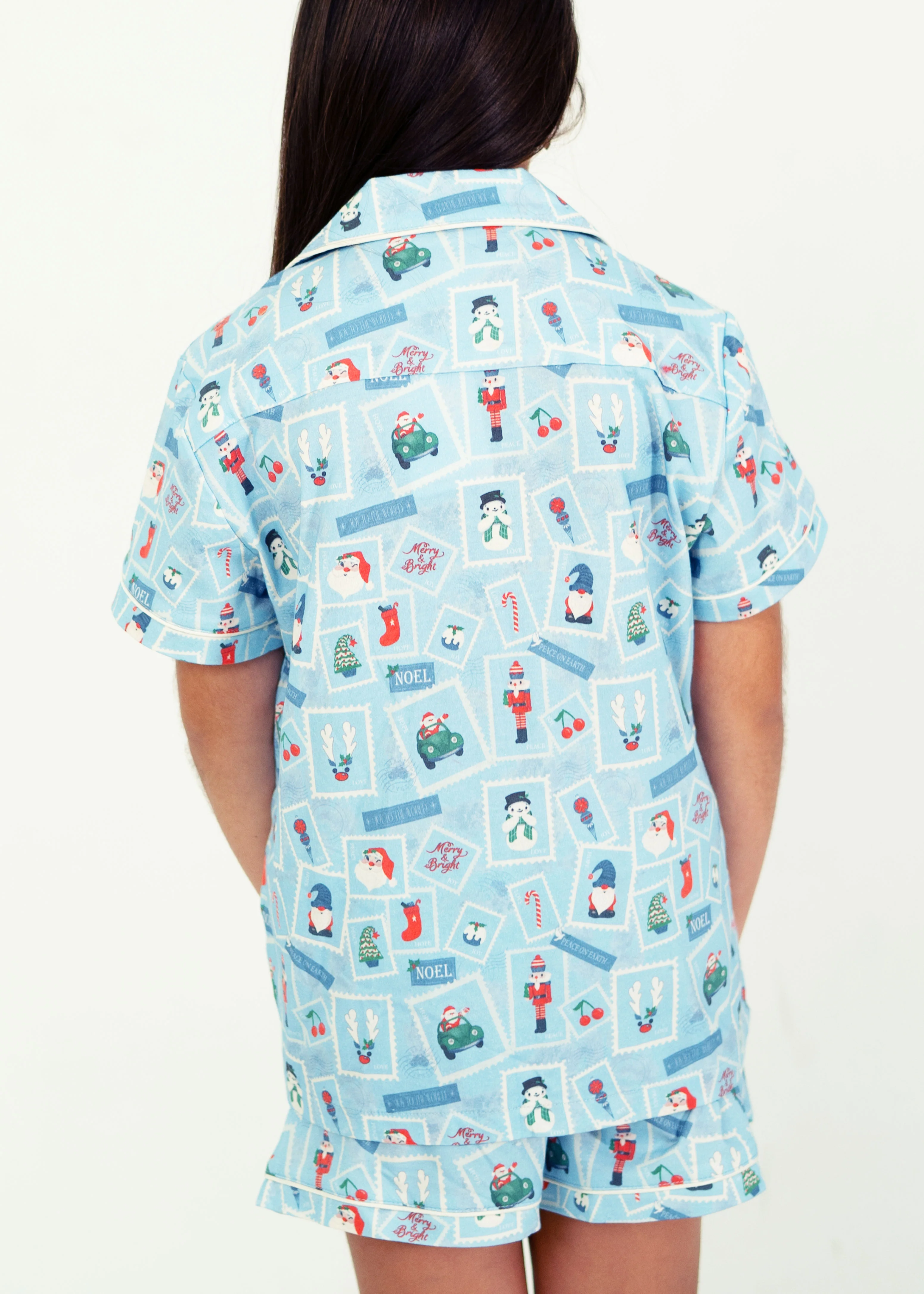 Girls - Dear Santa Jersey Knit Cotton Short PJ Set - Image 3