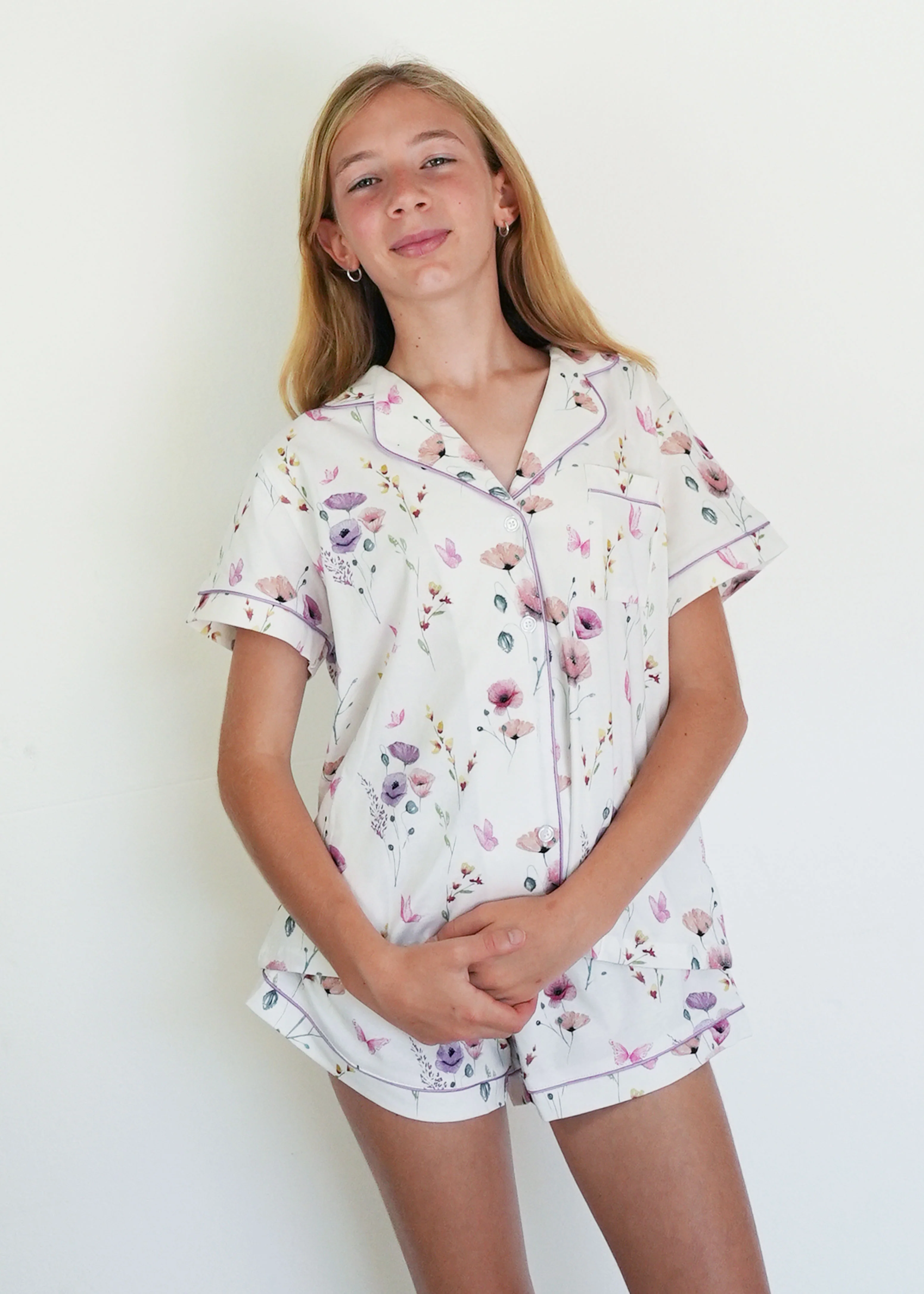 Girls - Edge Of The Meadow Jersey Knit Cotton Short PJ Set