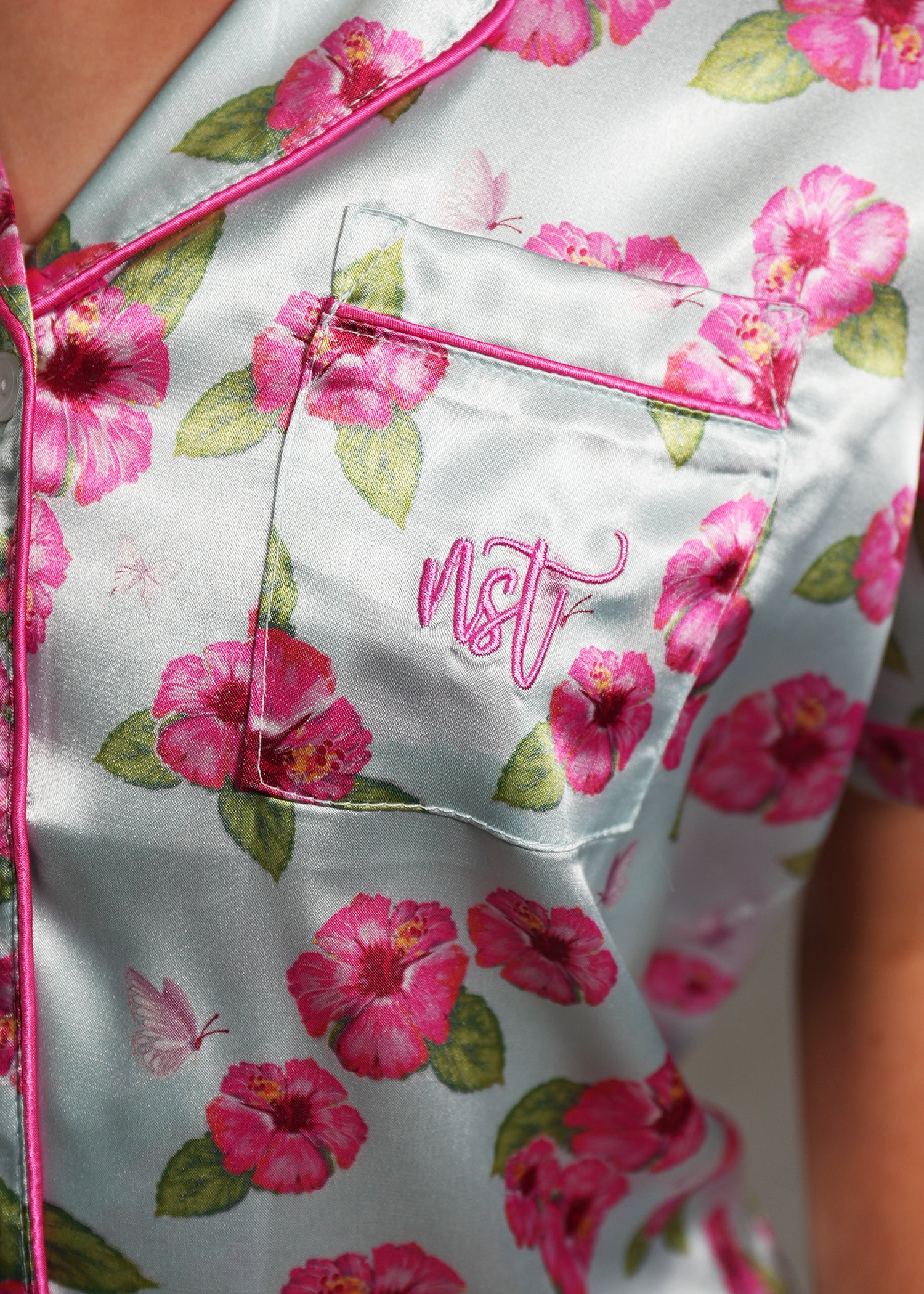 Girls - Flutter Garden Short Satin PJ Set - Image 2