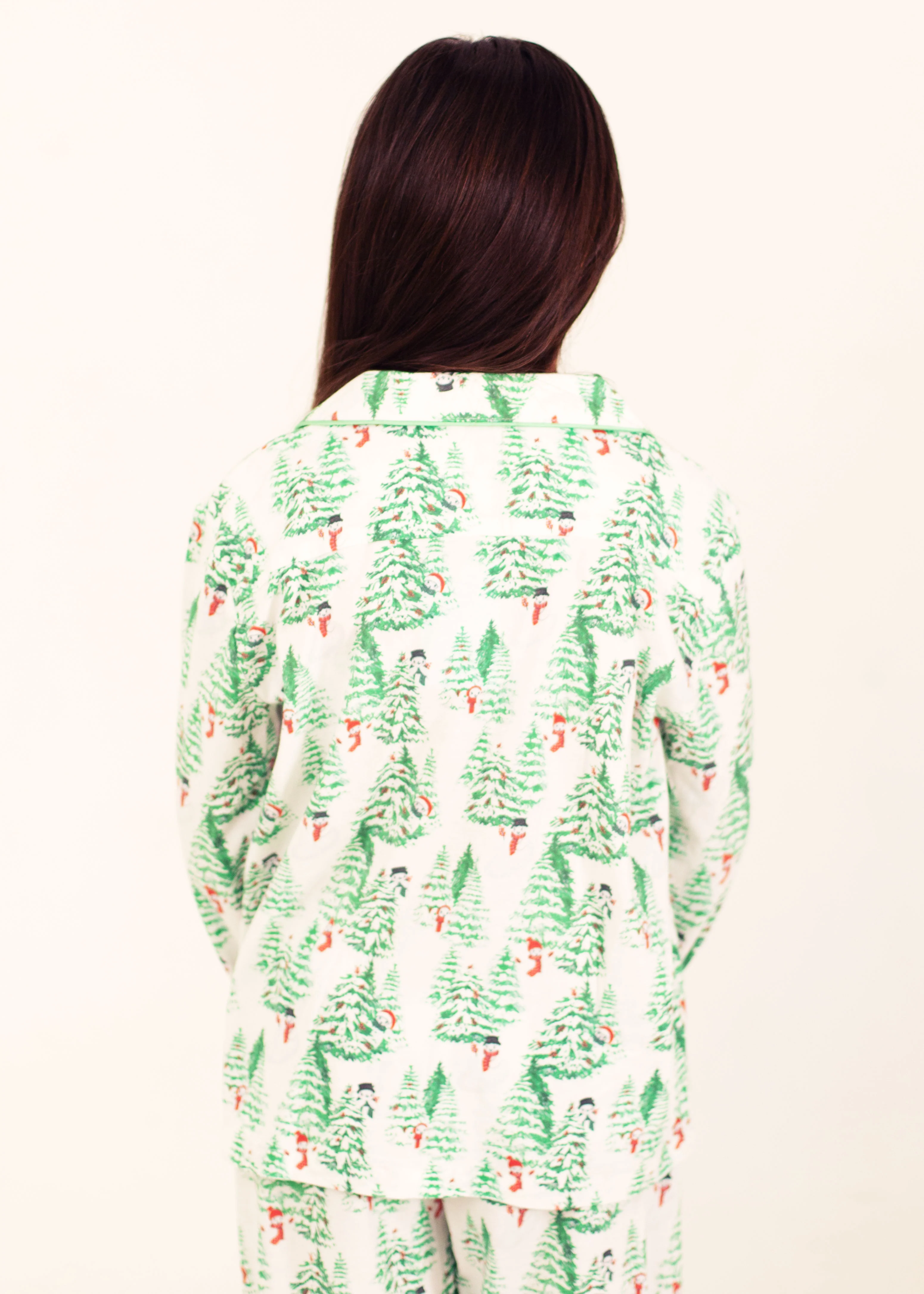 Girls - Frosty Forest Jersey Knit Cotton Long PJ Set - Image 5
