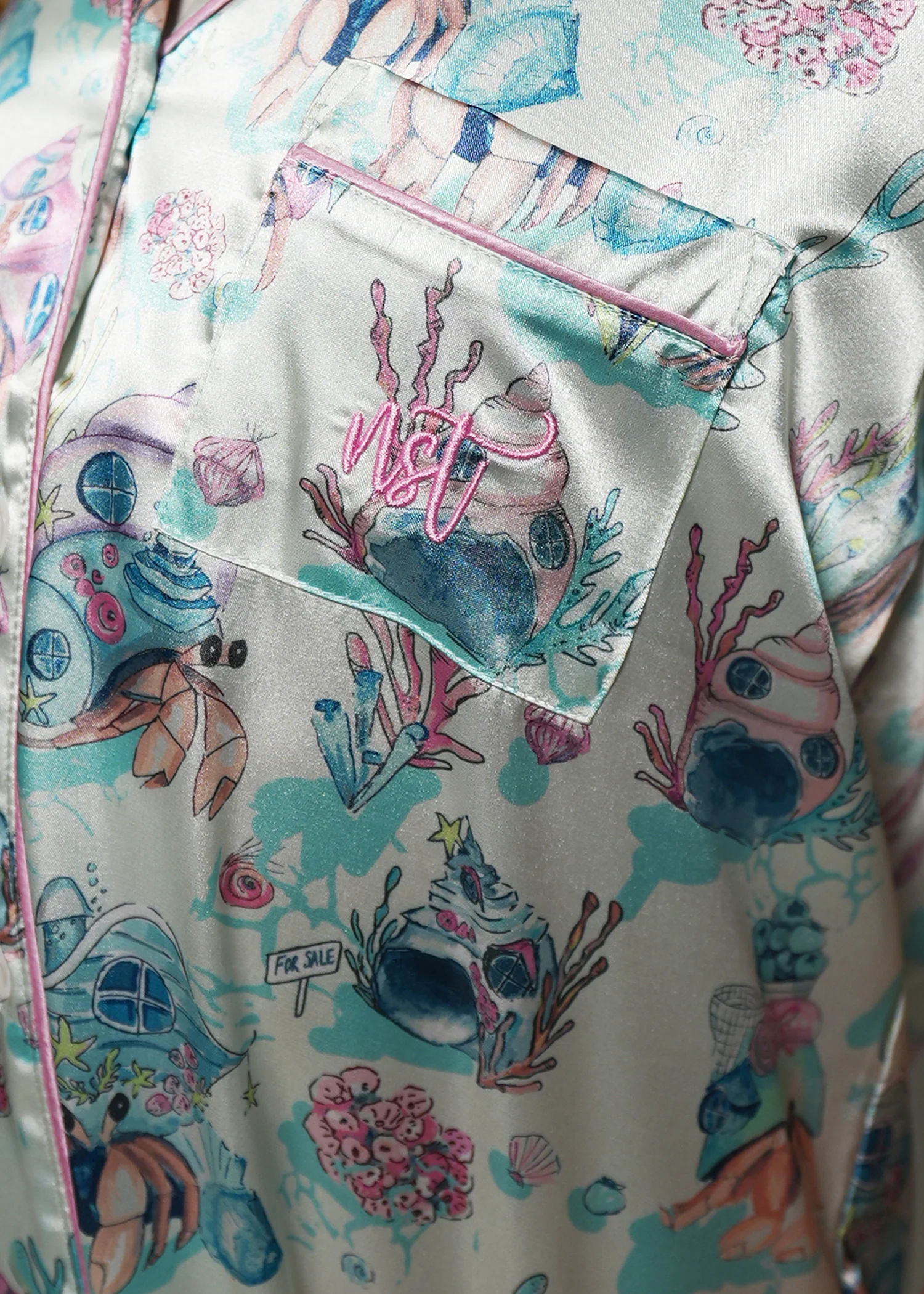 Girls - Hermit Dreams Short Satin PJ Set - Image 2