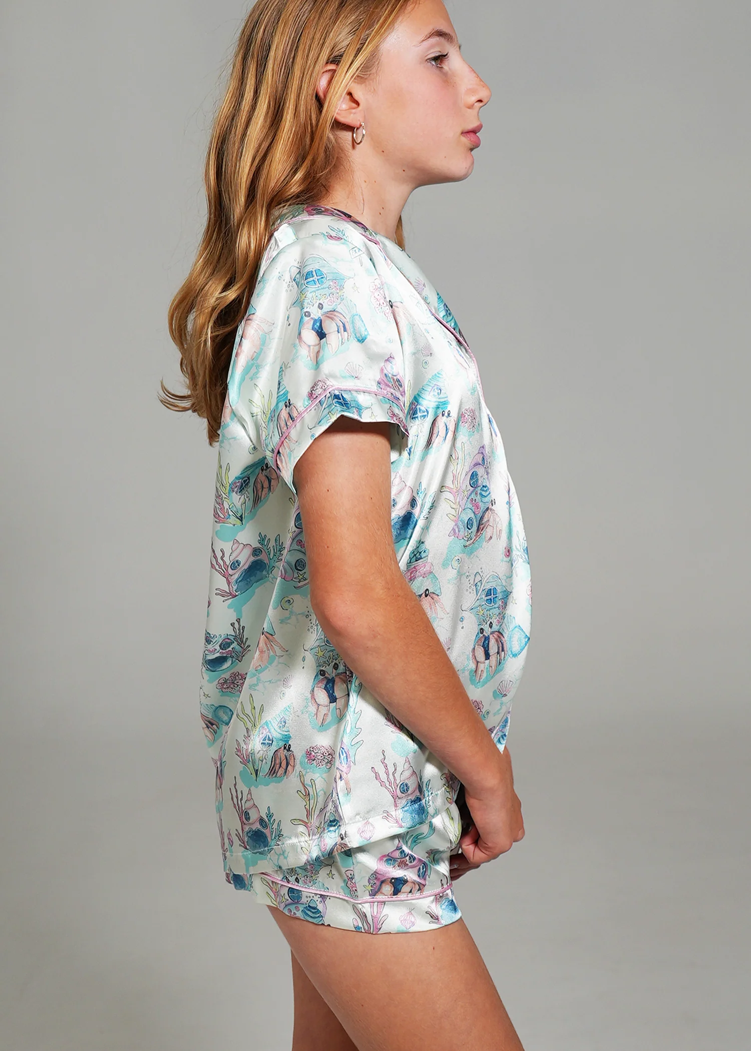 Girls - Hermit Dreams Short Satin PJ Set - Image 3