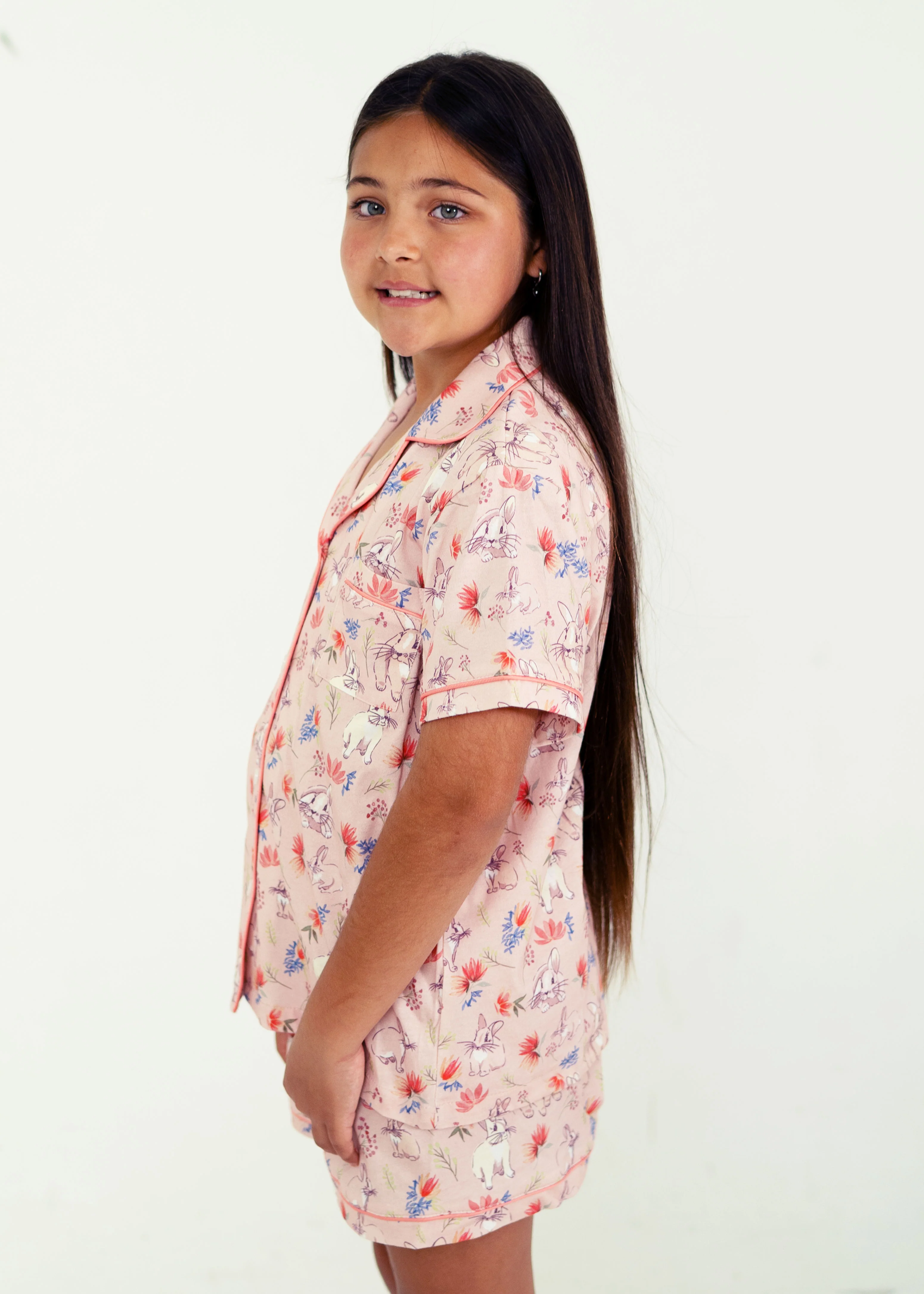 Girls - Hop To Bed Jersey Knit Cotton Short PJ Set - Image 3