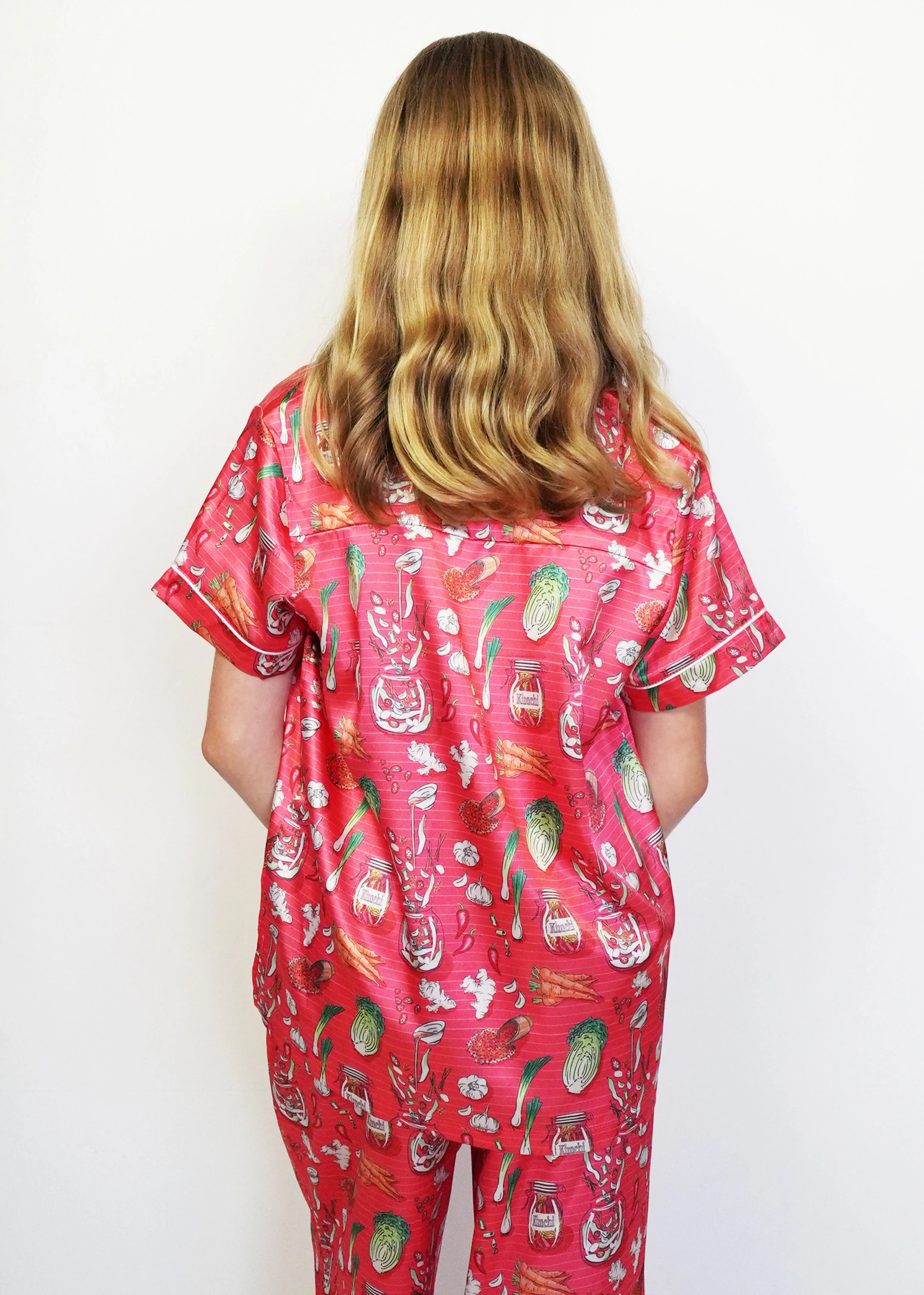 Girls - Kimchi Short Top / Long Pants Satin PJ Set - Image 5