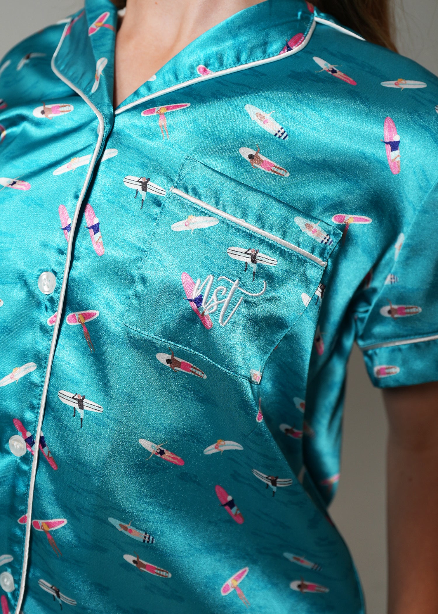 Girls - Ocean Drift Short Satin PJ Set - Image 2