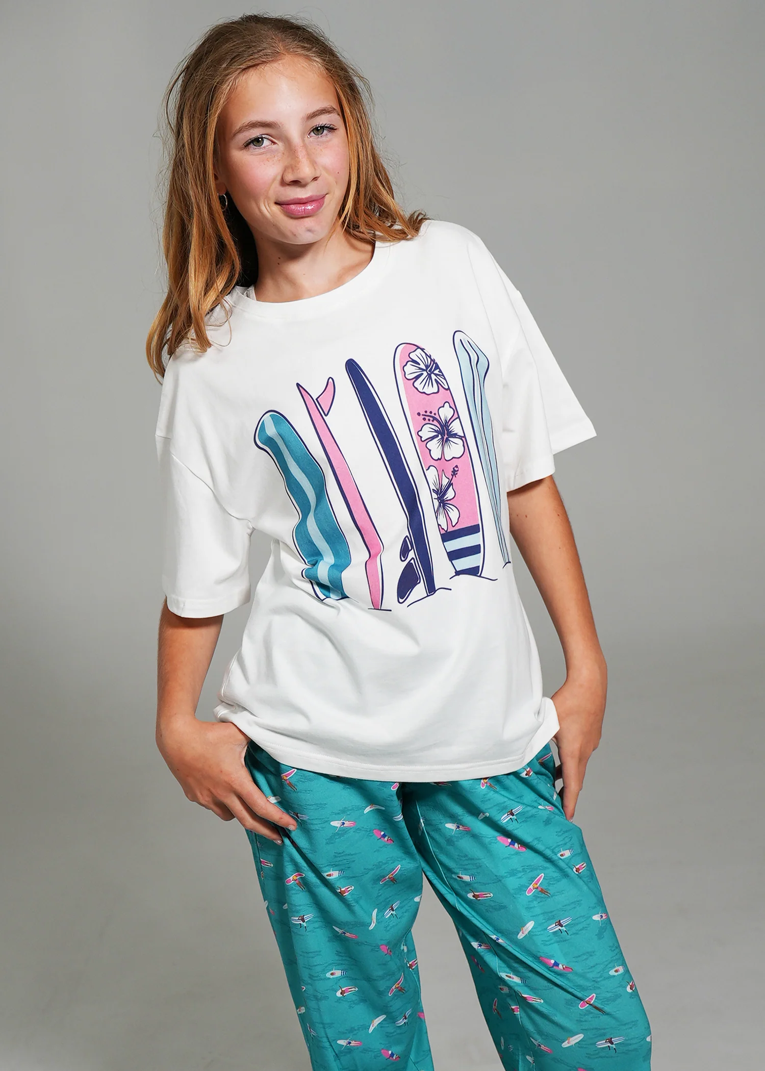 Girls - Ocean Drift T-Shirt & Long Pants PJ Set