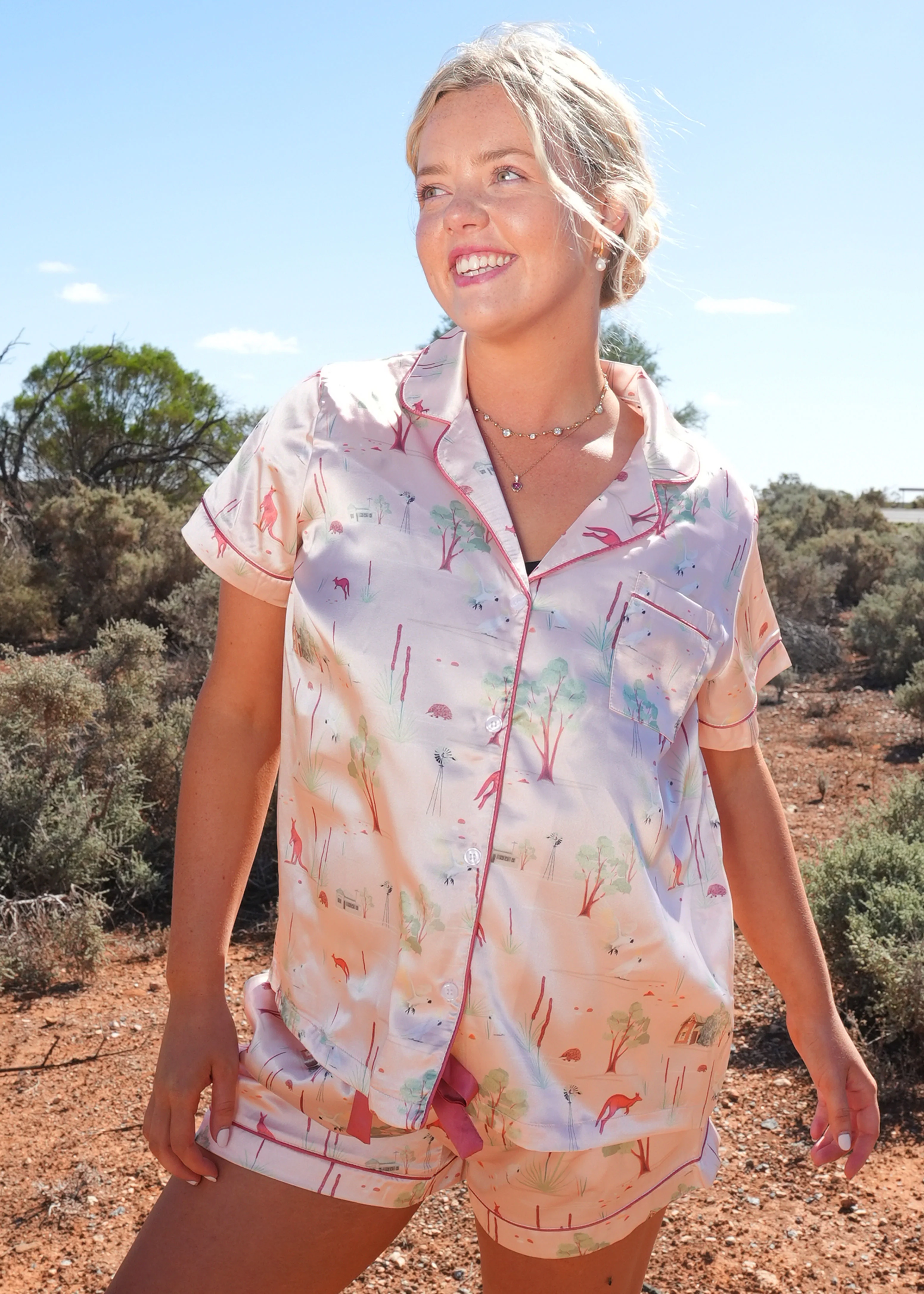 The Outback Satin Short PJ Set