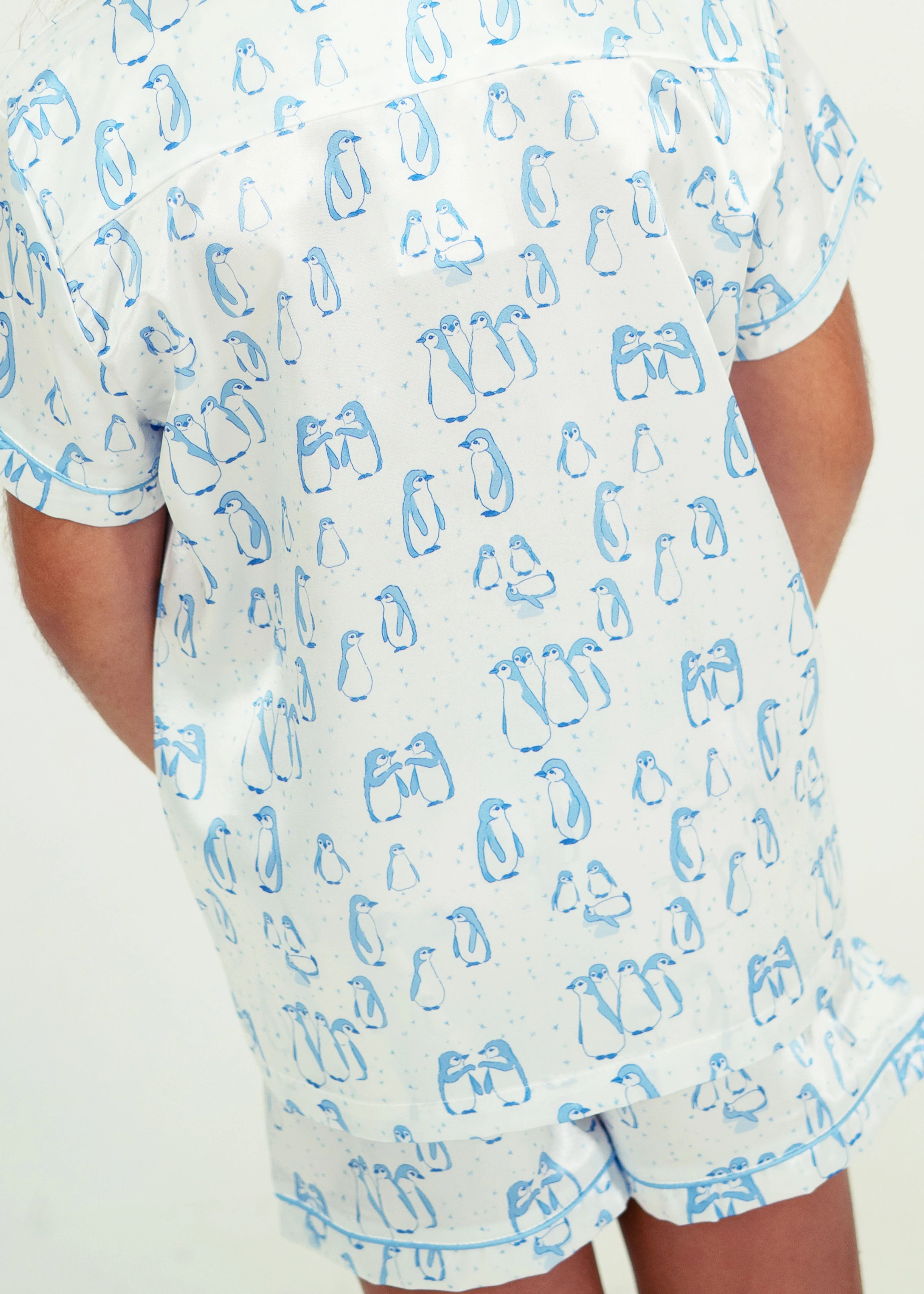 Girls - Penguin Pals Short Satin PJ Set - Image 4