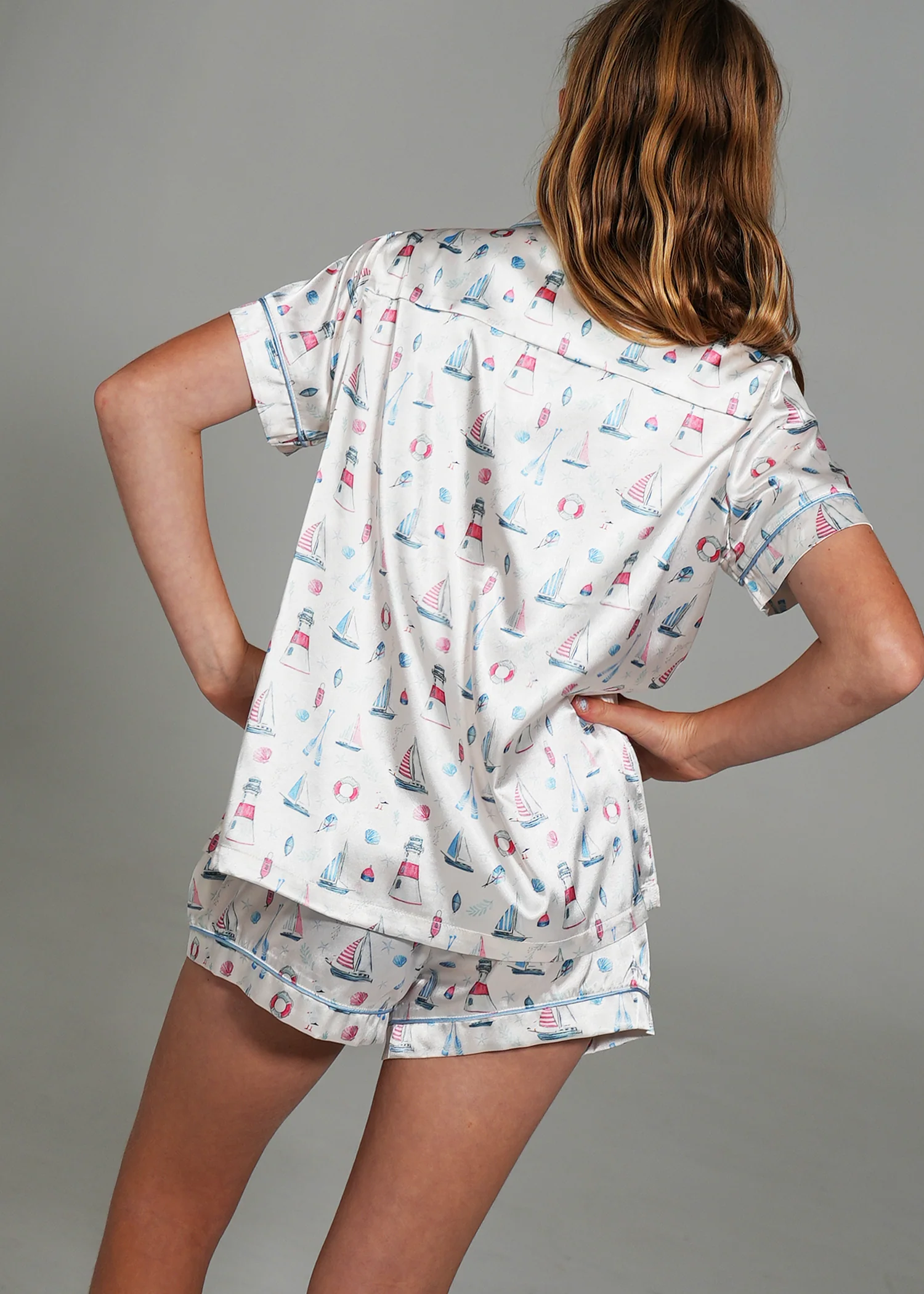 Girls - Sail Away Short Satin PJ Set - Image 3