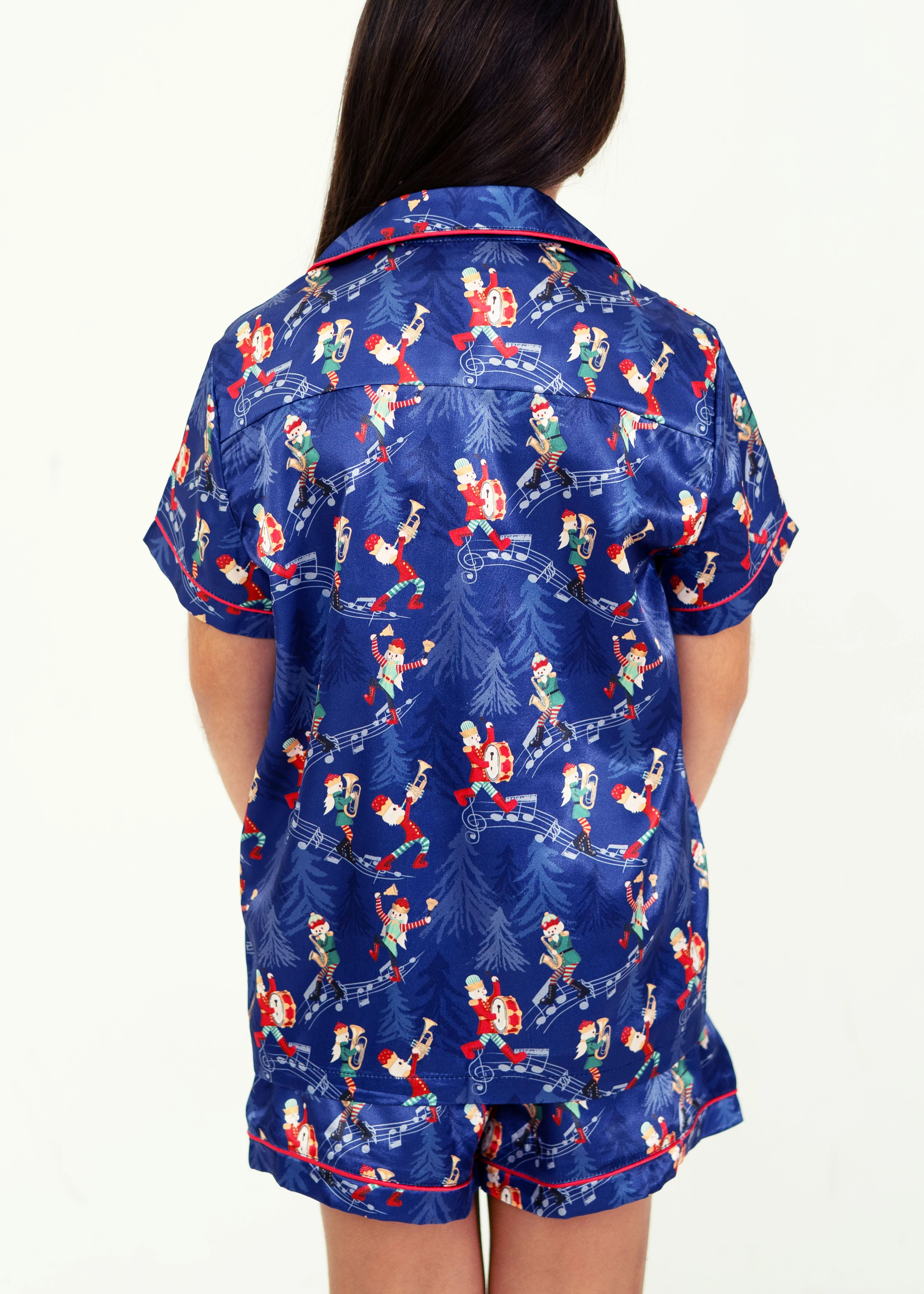 Girls - Santa's Workshop Satin Short PJ Set - Image 4