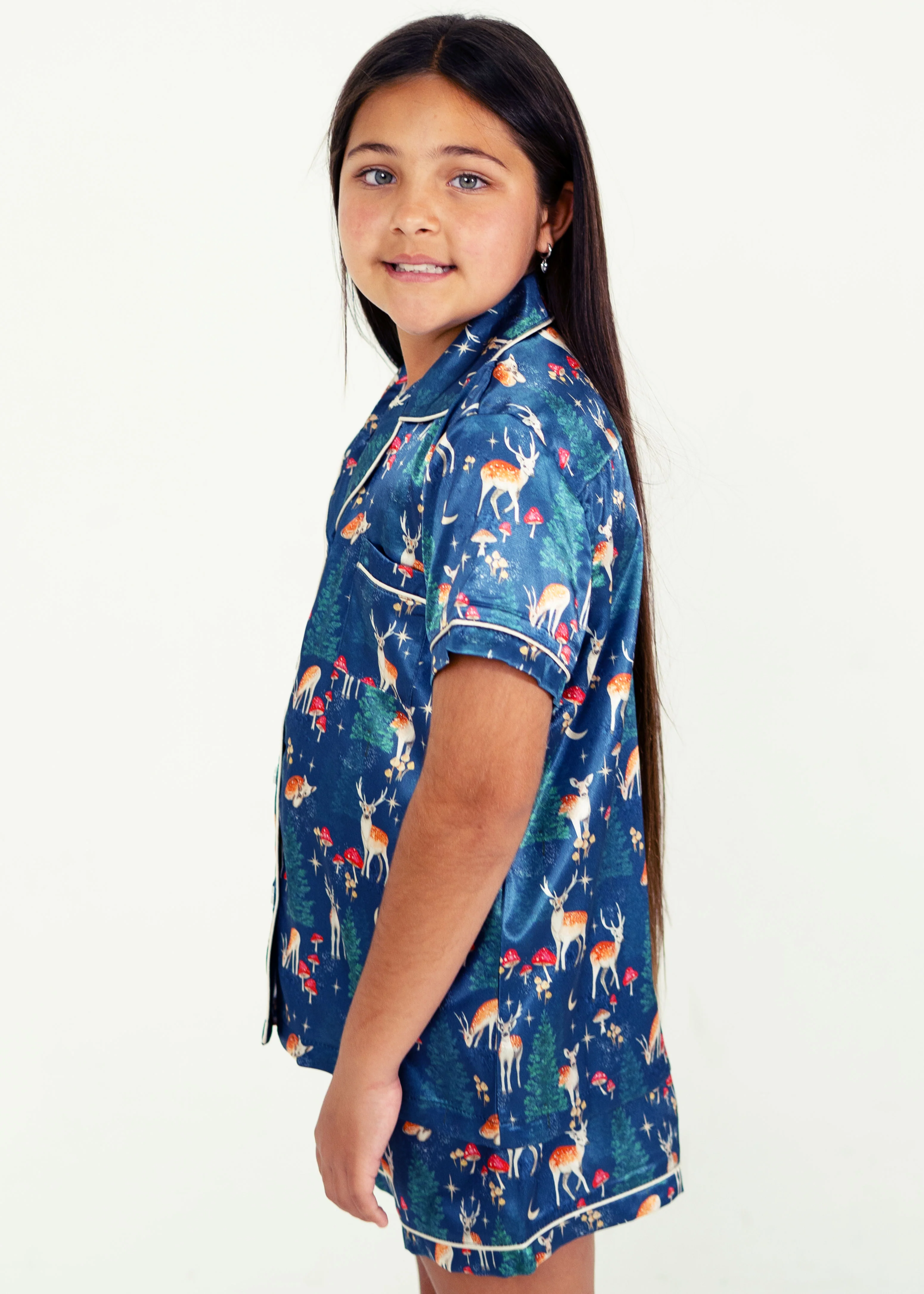 Girls - Woodland Dreams Short Satin PJ Set - Image 3
