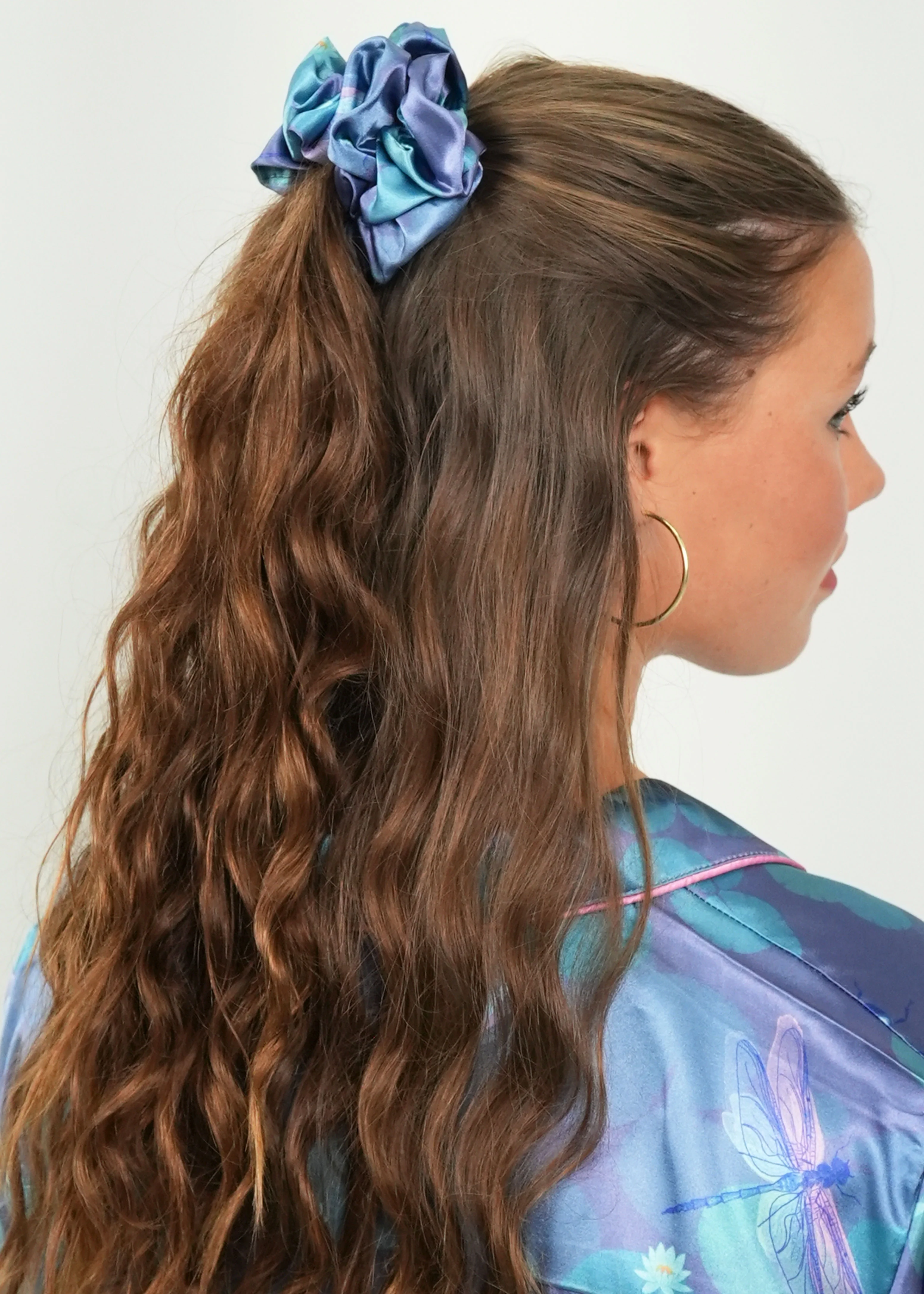 Lilypad Dragonflies Satin Hair Scrunchie