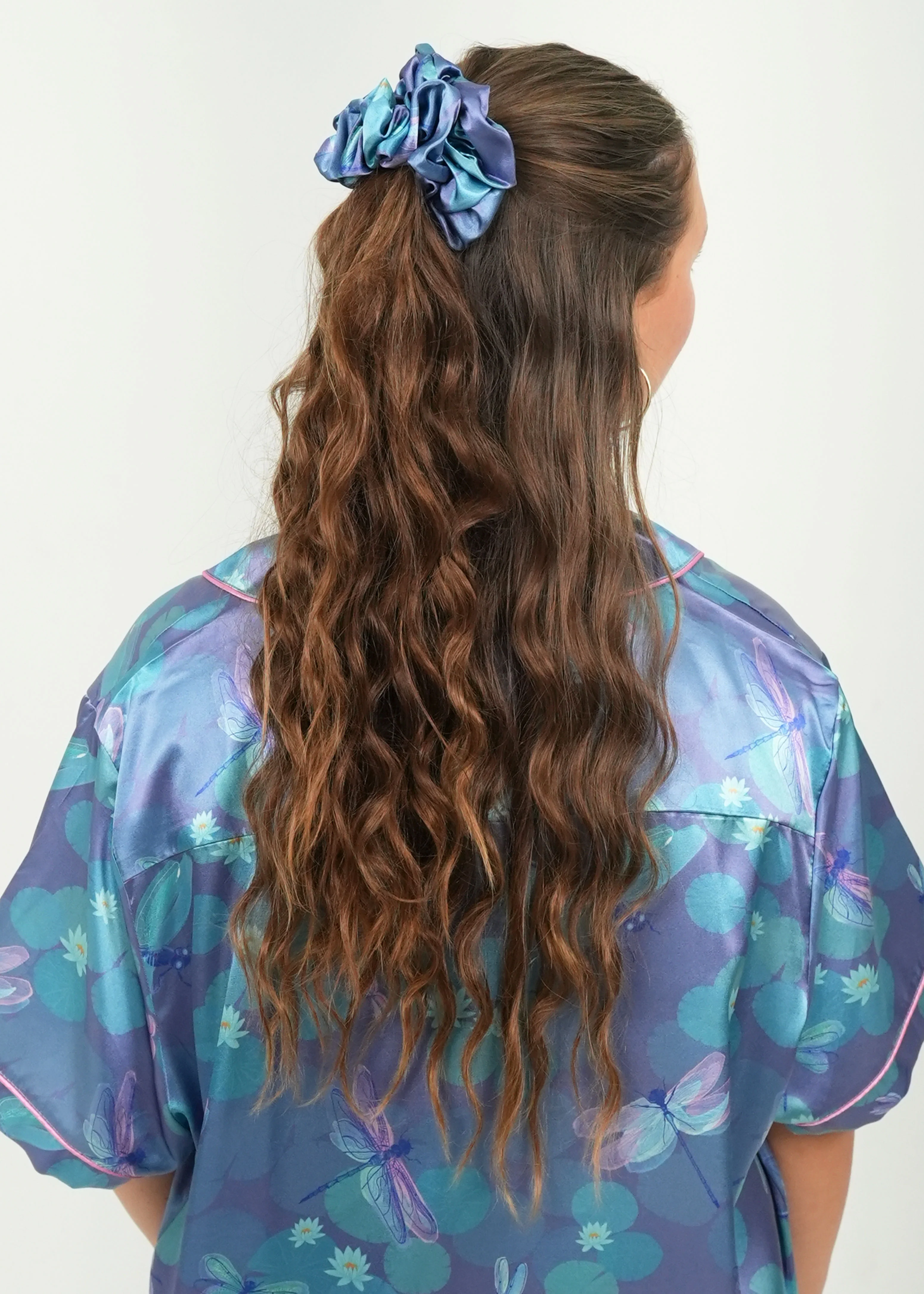 Lilypad Dragonflies Satin Hair Scrunchie - Image 3