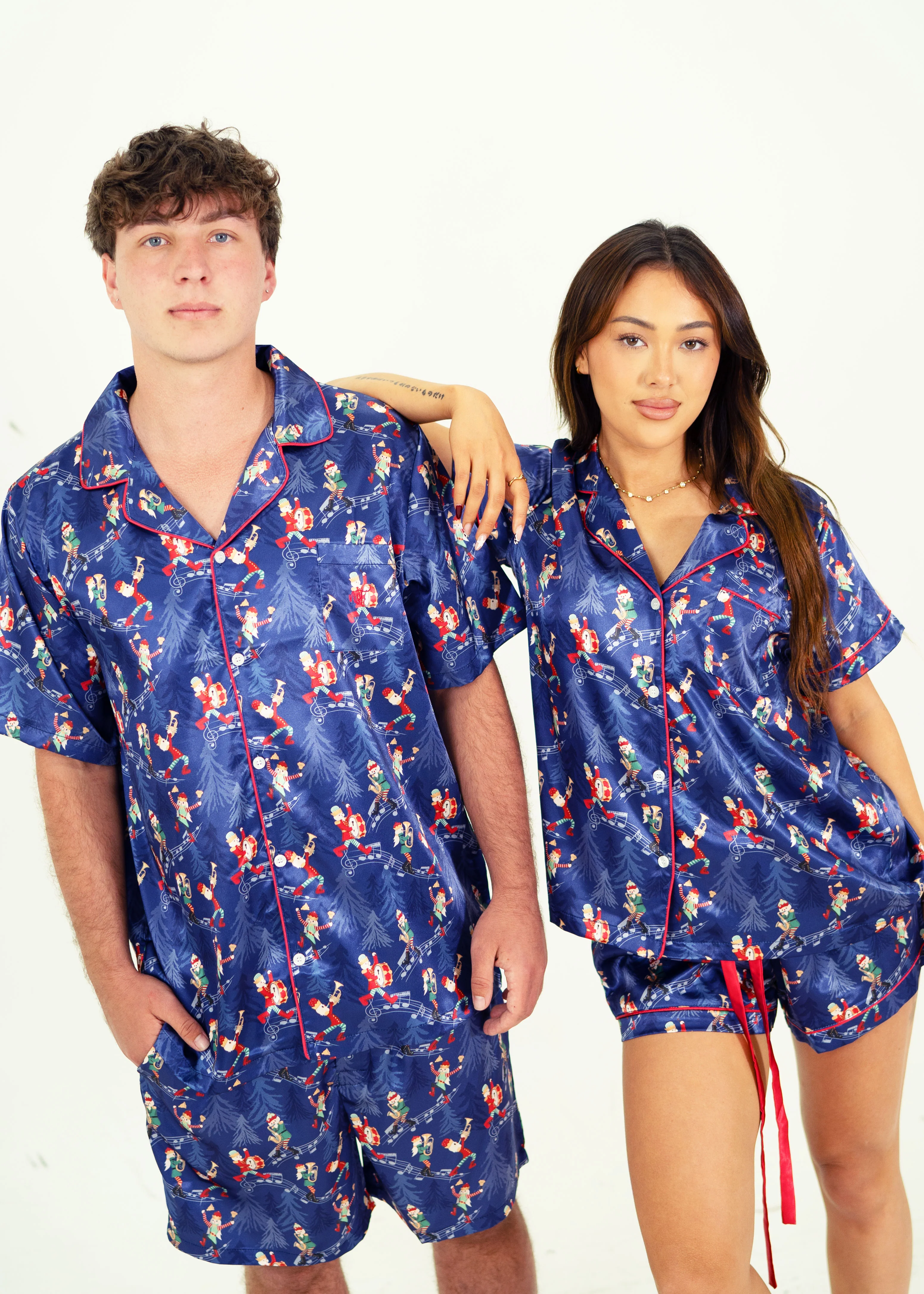 Mens Santa's Workshop Satin Short Pyjama Set - Image 4