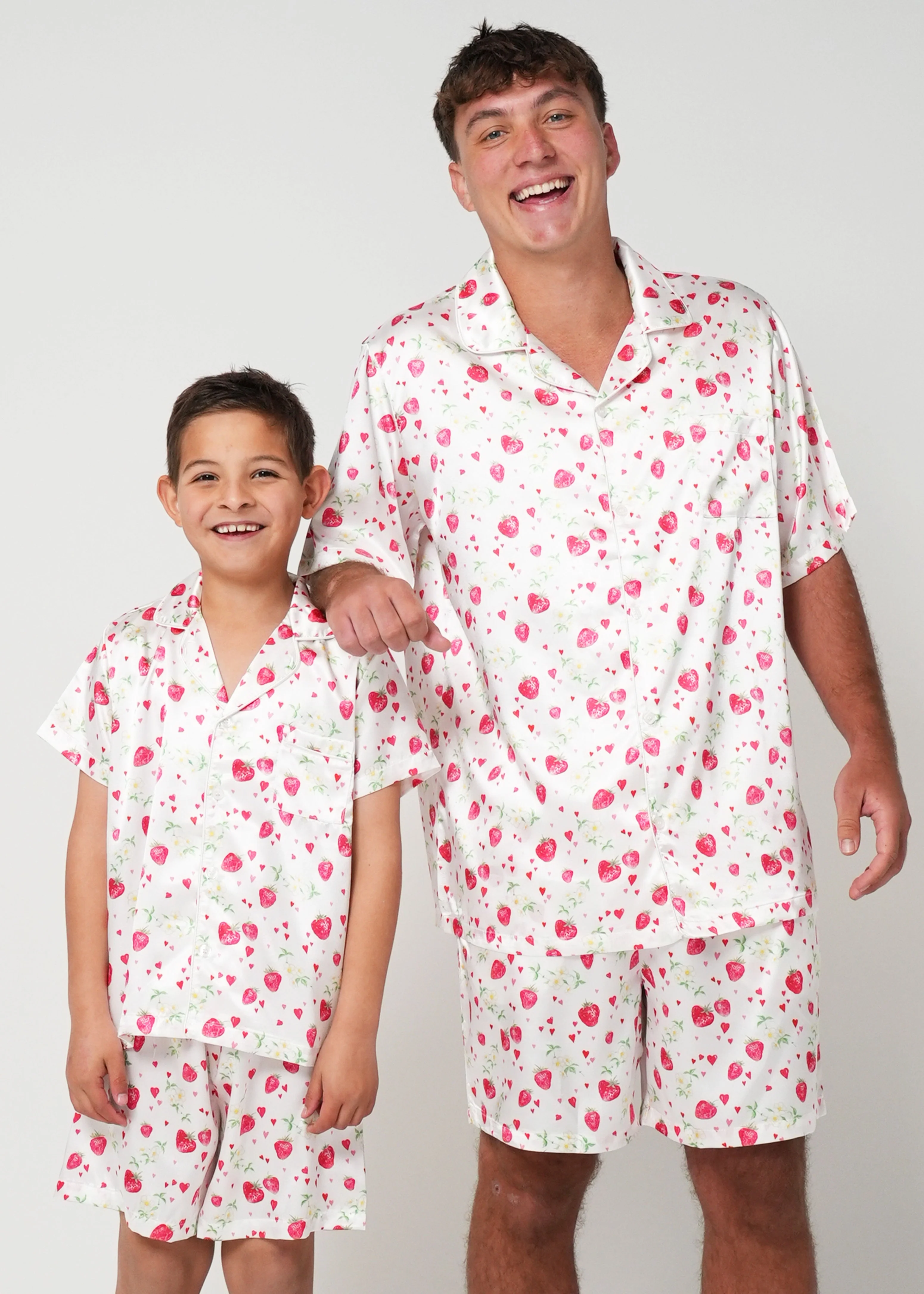 Mens Strawberries Satin Short Pajama Set - Image 3