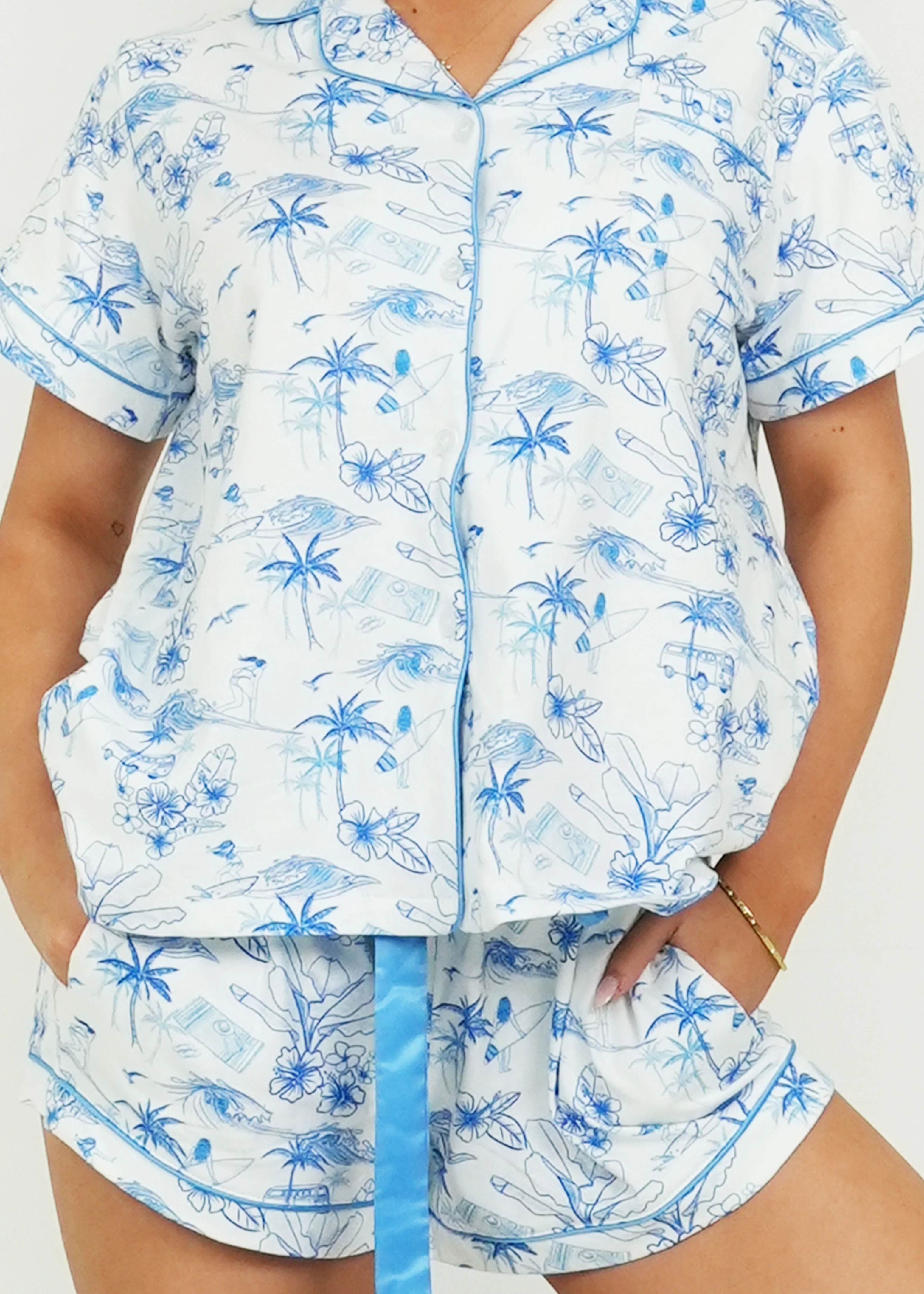 Morning Surf Jersey Knit Cotton Short PJ Set