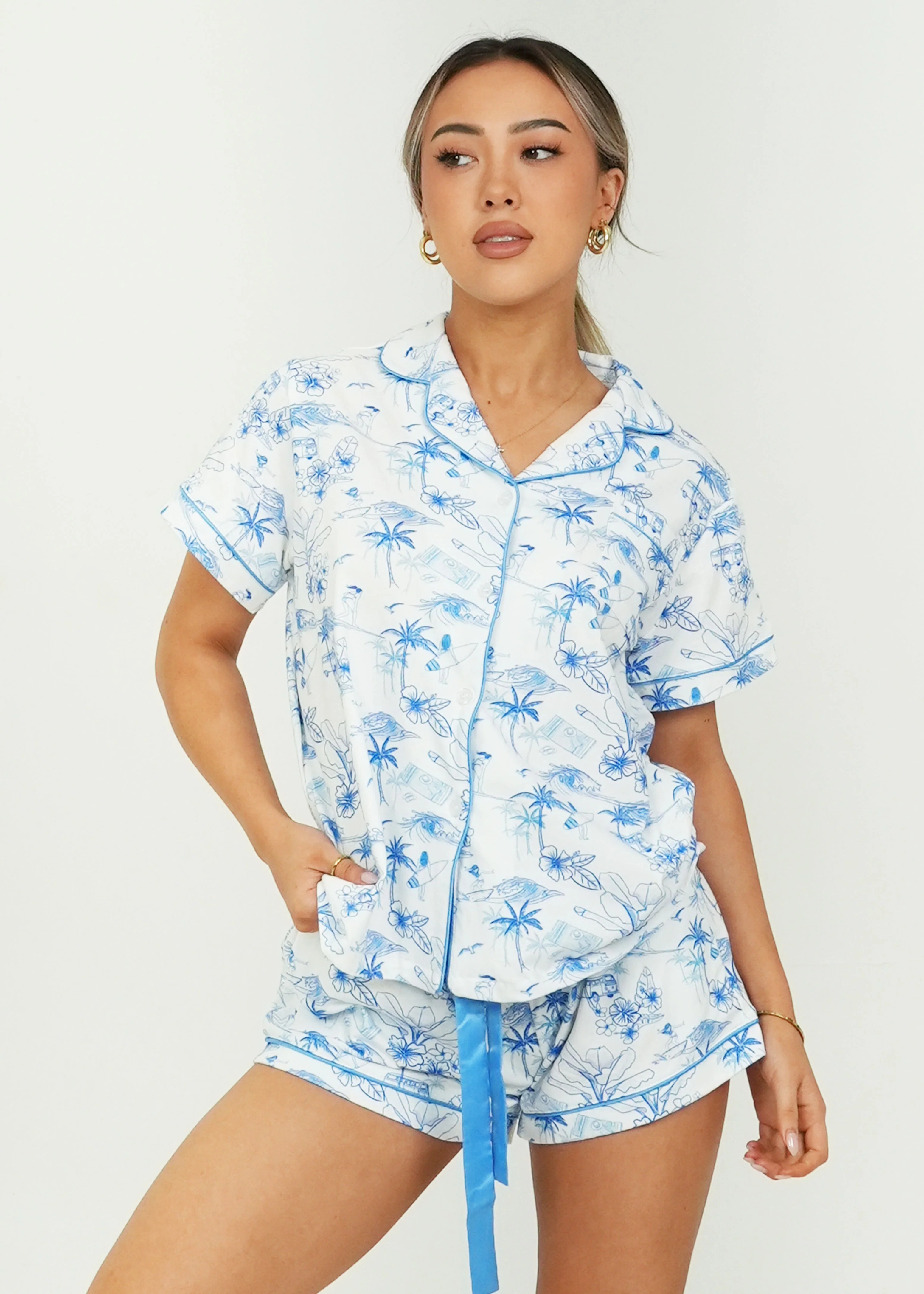 Morning Surf Jersey Knit Cotton Short PJ Set - Image 2