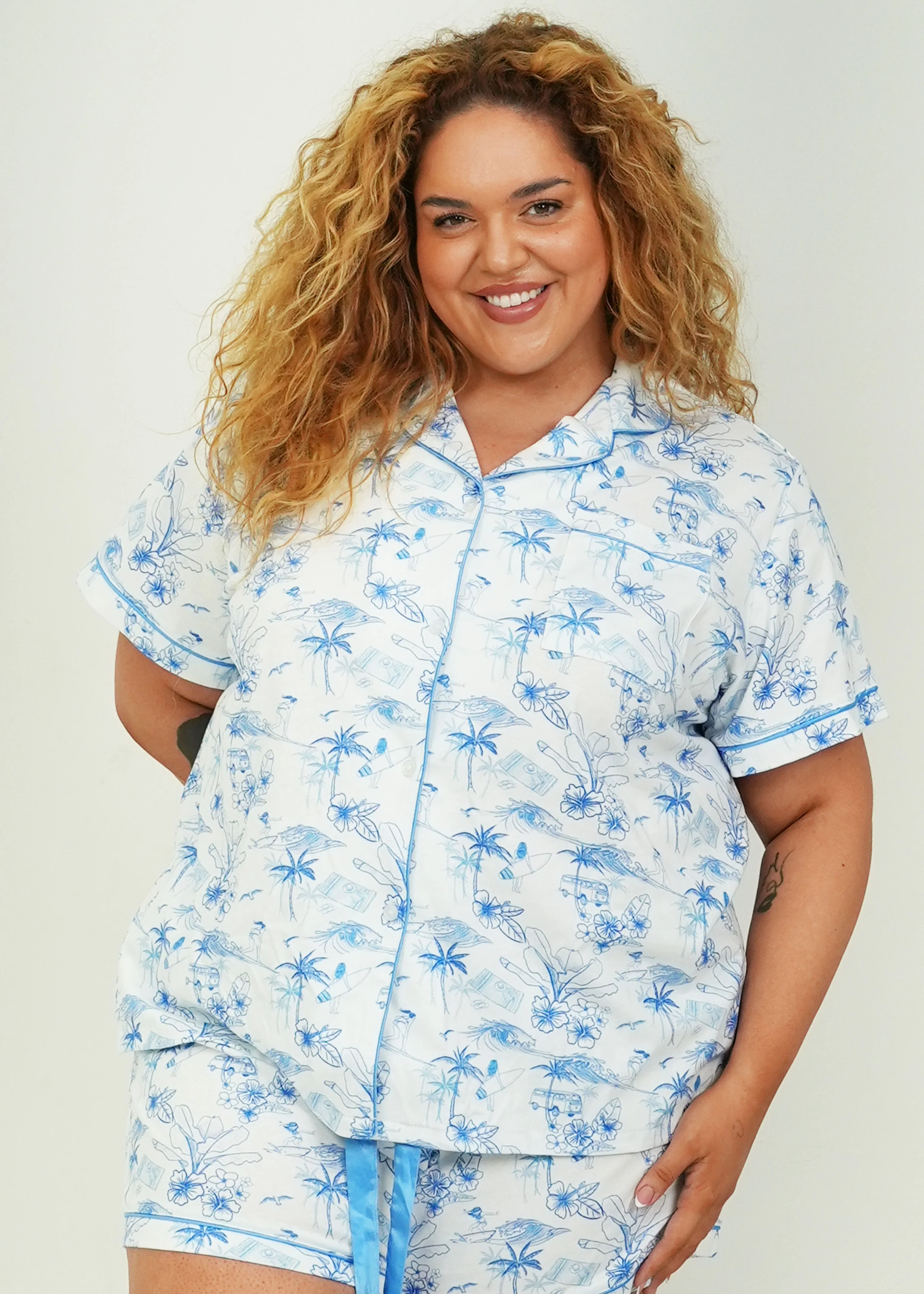 Morning Surf Jersey Knit Cotton Short PJ Set - Image 3