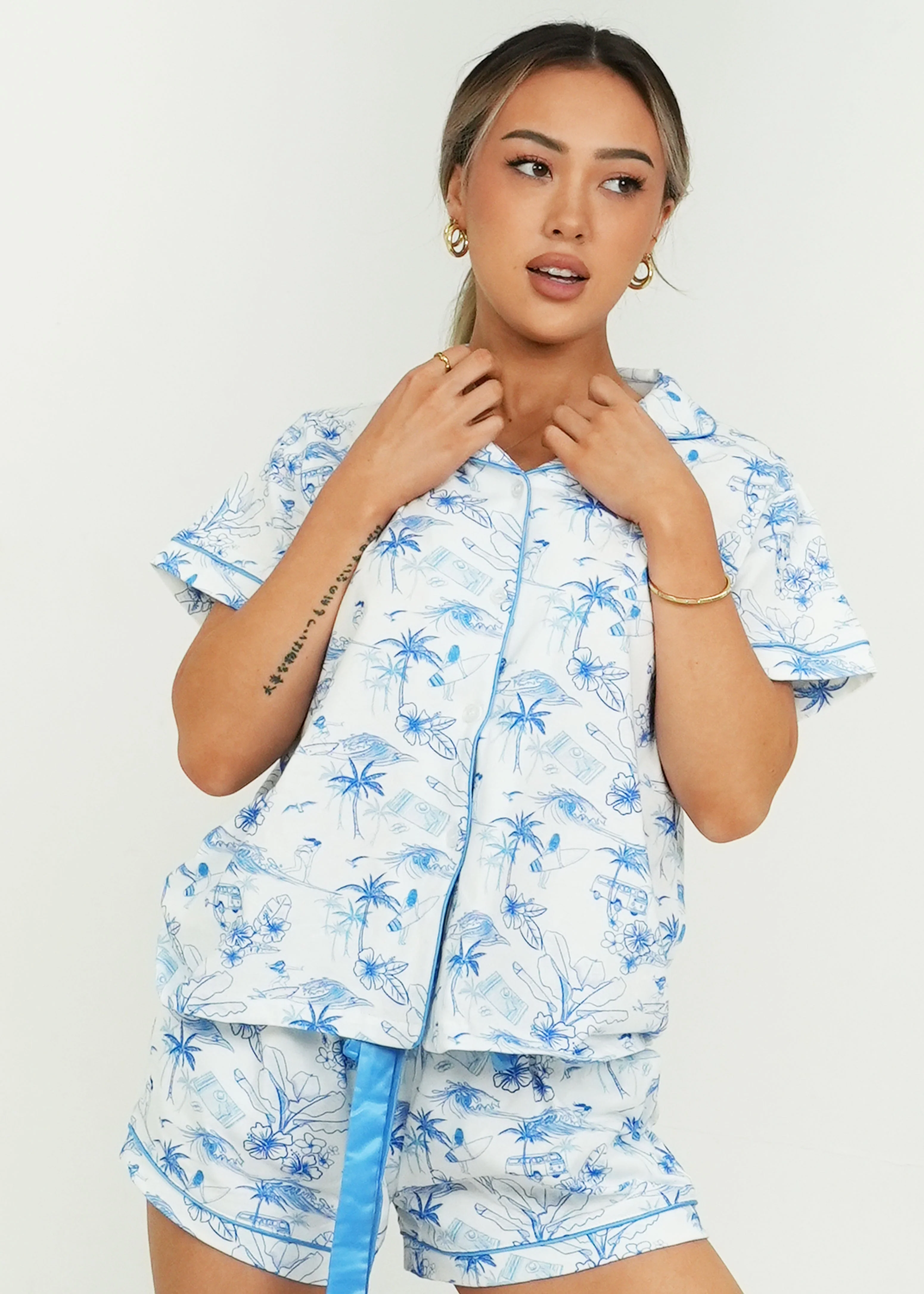 Morning Surf Jersey Knit Cotton Short PJ Set - Image 5