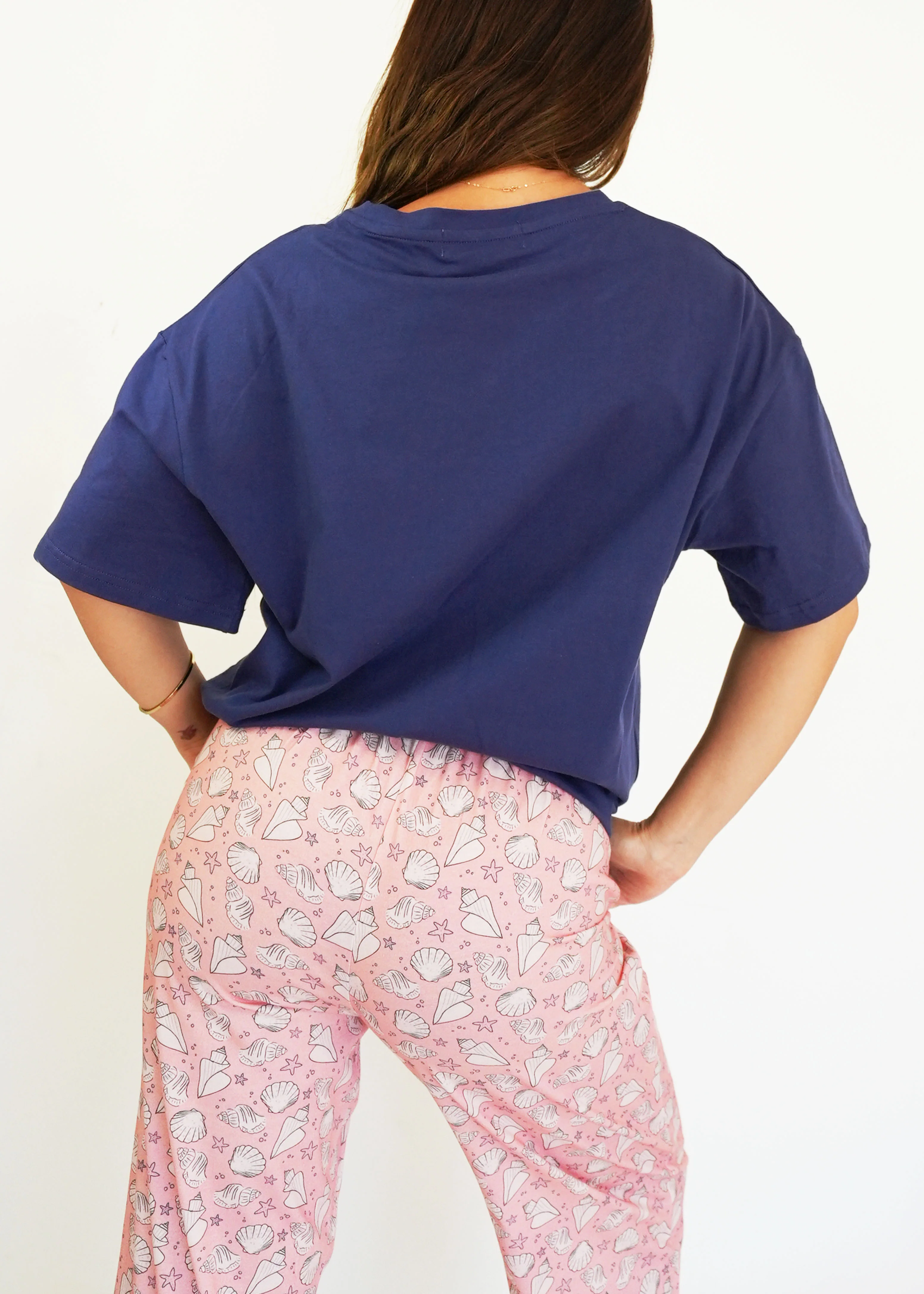 Navy Seashells T-Shirt & Long Pants PJ Set - Image 6