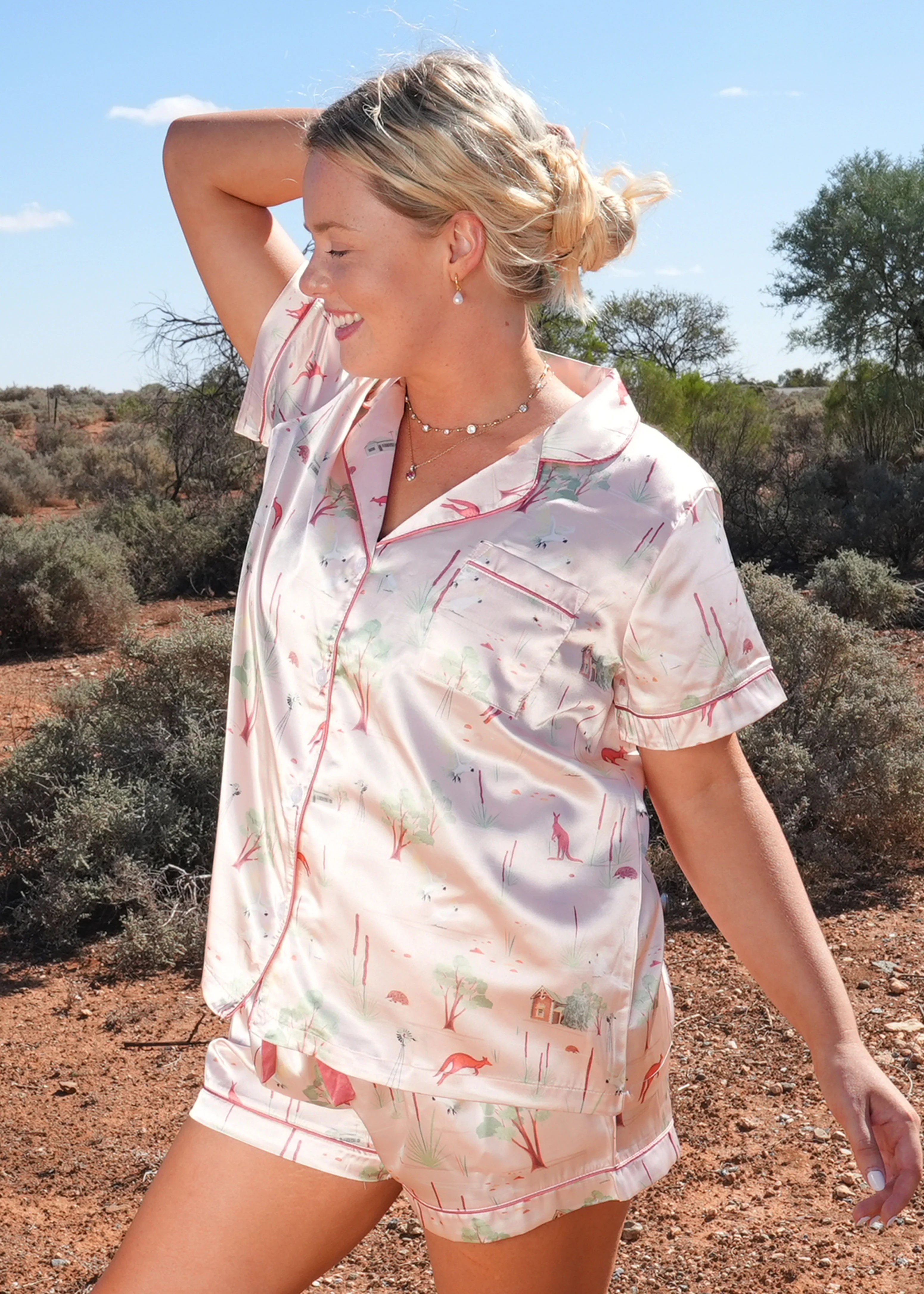 The Outback Satin Short PJ Set - Image 3