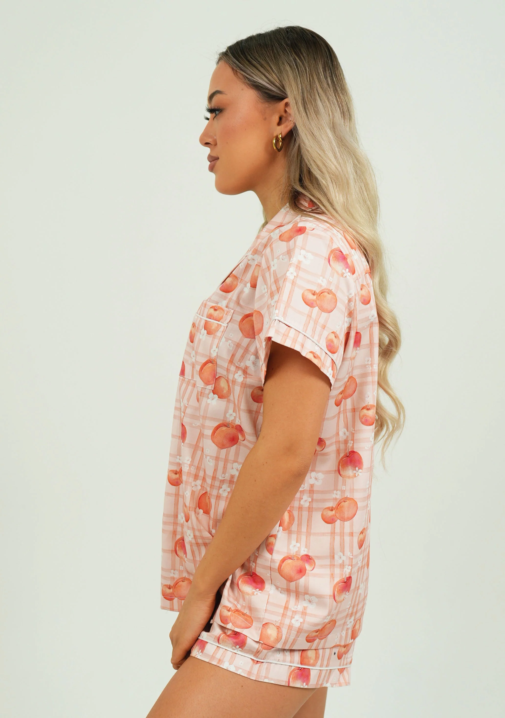 Peaches Satin Short Pajama Set - Image 2
